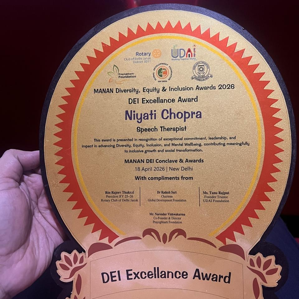 🎉 Big News Alert! 🎉
We are thrilled to share that our Director, Clinical Services has been honored with the Speech Therapist Award at the prestigious Manan Diversity, Equity and Inclusion Awards held at DDU College Complex, New Delhi! 🏆✨
This recognition is a true testament to the hard work, perseverance, and passion that drives us every single day. And nothing feels more rewarding than being celebrated for the hard work we put in. 💙
A heartfelt thank you to the jury for considering us worthy of this honor. 🙏
Thank you @archanasharmapsychologist for nominating us.
At Unicare, every milestone inspires us to keep raising the bar in speech and hearing care. 🌟
#proudmoment #speechtherapy #unicareshc #perseverancerewarded