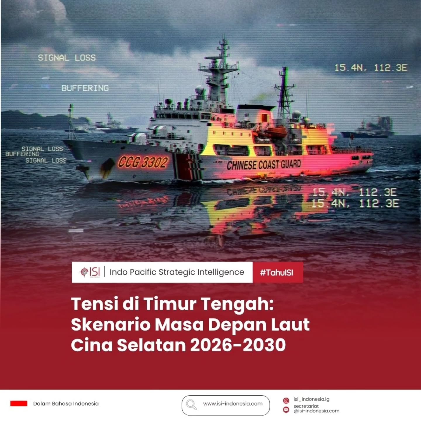 Lanjutan postingan sebelumnya. Tiongkok terlihat akan memperluas zona abu abunya. Kami juga coba merangkum skenario apa yang dapat dipakai AMS untuk pertahanan kawasan...
Sumber:
* Bryen, S. (2026, 9 April). The United States' new missile gap. Asia Times.
* Campagnola, D.(2026, 9 Maret). How the Iran war reveals new risks for Taiwan. Taiwan News
* Cancian, M. F. (2026, 31 Maret). What Does the U.S. War Against Iran Mean for the Indo-Pacific?. Prospects & Perspectives.
* Ceder, R.(2026). 'Race of attrition': US military's finite interceptor stockpile is being tested. Military Times.
* Czin, J. A., & Matthias, A.(2026, 28 Februari). Occidental Fall: Assessing Chinese Views of U.S. Decline.
China Leadership Monitor.
* Hamdach, W. (2026). The War Against Iran and Global Risks: “Tell Me How This Ends”. Georgetown Journal of International Affairs.
* Headley, G. (2026, 27 Maret). Magazine depth: Rapid depletion of missile stockpiles in Iran raises concerns about US readiness. *Small Wars Journal
* International Crisis Group. (2026, 14 Maret). Conflict and Consequences: The Global Impact of the New Middle East War.
* Lee, K.(2026, 20 Maret). Japan’s Dilemma over JSDF Deployment to the Strait of Hormuz. Sejong Focus.
* Lim, G.(2025, 20 Maret). Crossroads of Competition: China in Southeast Asia and the Pacific Islands . National Graduate Institute for Policy Studies.
* McBride, J. (2026, 7 April). The Need for Greater Civil Defense in the Indo-Pacific. Atlas Institute for International Affairs.
* Middle East Council on Global Affairs. (2026, 12 Maret). Asia and the Iran Conflict: Energy Vulnerability and the Imperative for Action.
* Nehru, V. (2025, 20 Maret). The economic influence of China and the United States on Southeast Asia: Recent trends. Johns Hopkins University School of Advanced International Studies.
* Paskal, C.(2025, 20 Maret). China’s Military and Security Footprint in Southeast Asia and the Pacific Island.
Cek bio dan website kami untuk info lebih lanjut
#China #SouthChinaSea #ASEAN #Pertahanan #Keamanan