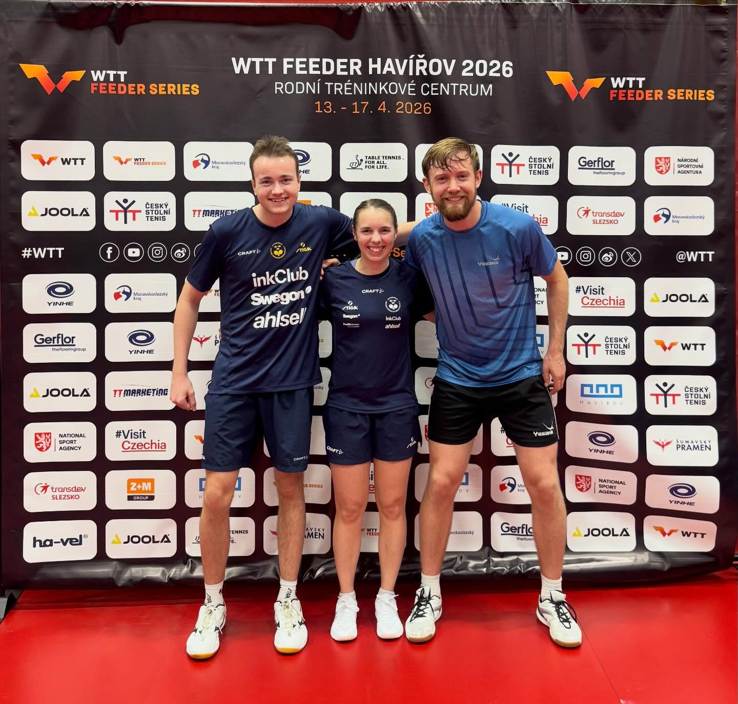 Elias Sjögren, Linda Bergström & Elias Ranefur är denna vecka i Tjeckien för att spela WTT Feeder i Havirov. Elias S kvalspelade igår & idag men lyckades tyvärr ej att ta sig in i huvudturneringen efter 1 vinst & 2 förluster. Elias & Linda går in i turneringen under morgondagen och vi håller tummarna 💛❤️! #svenskbordtennis 🇸🇪
