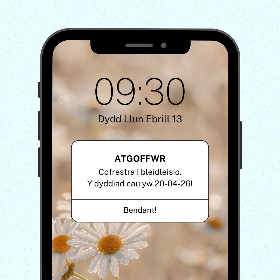 🗳️ Wyt ti wedi cofrestru i bleidleisio eto? Dim ond wythnos i fynd nes dyddiad cau cofrestru!