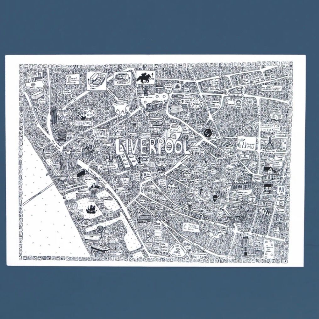 #MapMonday On this day in 1880, Queen Victoria issued a charter granting city status to the Borough of Liverpool. We loved seeing all the detail in this ādoodle mapā of Liverpool, by Dave Draws. https://davedraws.co.uk/products/liverpool-doodle-map?_pos=1&_sid=d794a1f6c&_ss=r