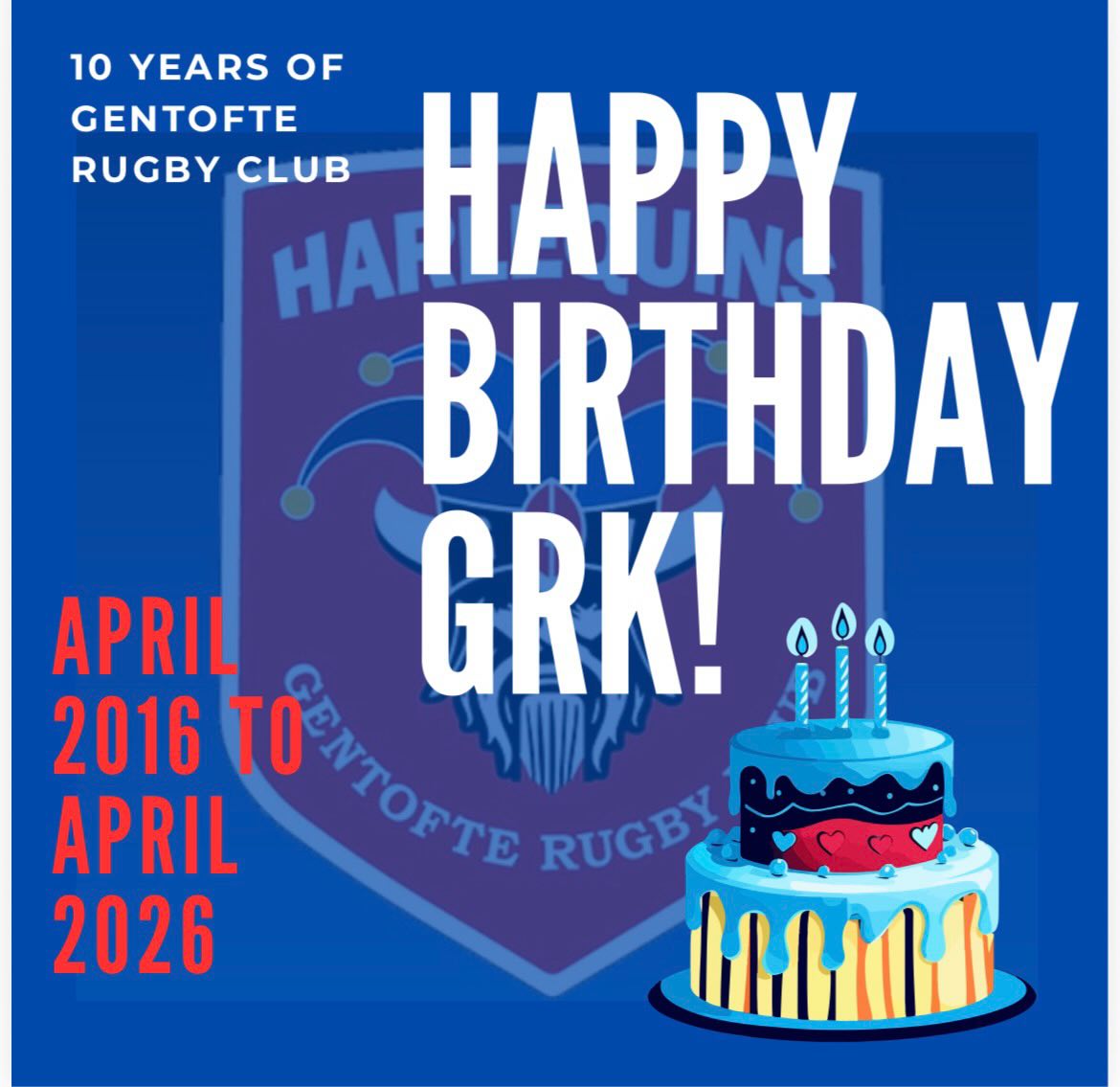 We are excited for a weekend of birthday celebrations at GRK, for our club’s 10th anniversary! 🇩🇰🏉 Tillykke 🎉🎂
#gentofterugbyklub #rugbydanmark #gentoftekommune