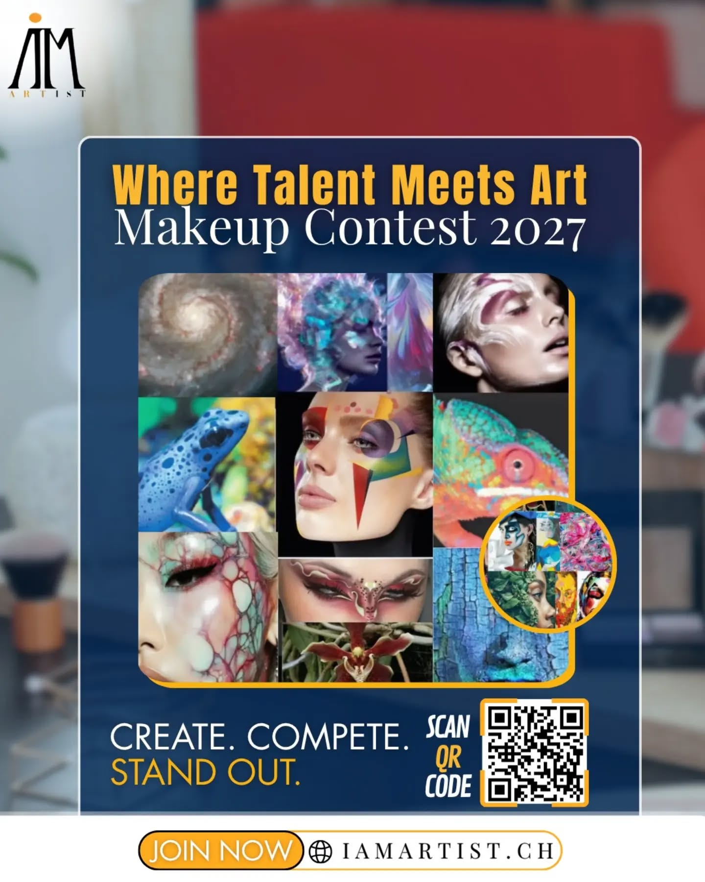 Where talent meets art.
Create. Compete. Stand out.
Scan the QR code to apply.
#IAMArtist #MakeupContest2027 #MakeupArtists #BeautyIndustry #fypシ゚シ゚