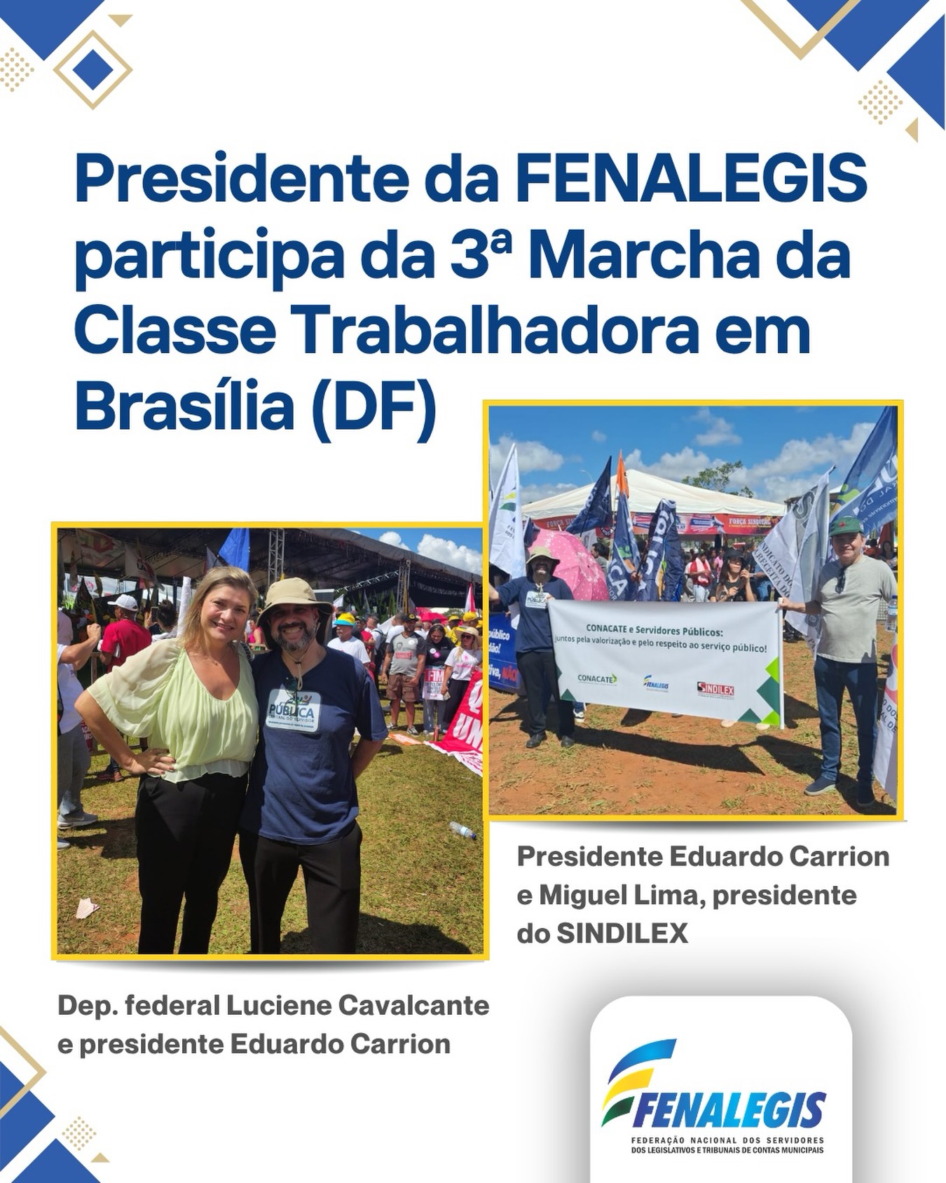 Nesta quarta-feira (15/04), o Presidente Eduardo Carrion participou da 3ª Marcha da Classe Trabalhadora, em Brasília (DF).
Centenas de trabalhadores e entidades representativa se reuniram em frente ao Teatro Nacional e seguiram até o Congresso Nacional com faixas e bandeiras.
Os manifestantes reforçaram sobre o perigo da reforma administrativa, pediram mais valorização para os servidores públicos e o fim da escala 6x1 para trabalhadores da iniciativa privada.
.
.
#fenelegis #servidorespúblicos #legislativosmunicipais #tribunaldecontas #brasília