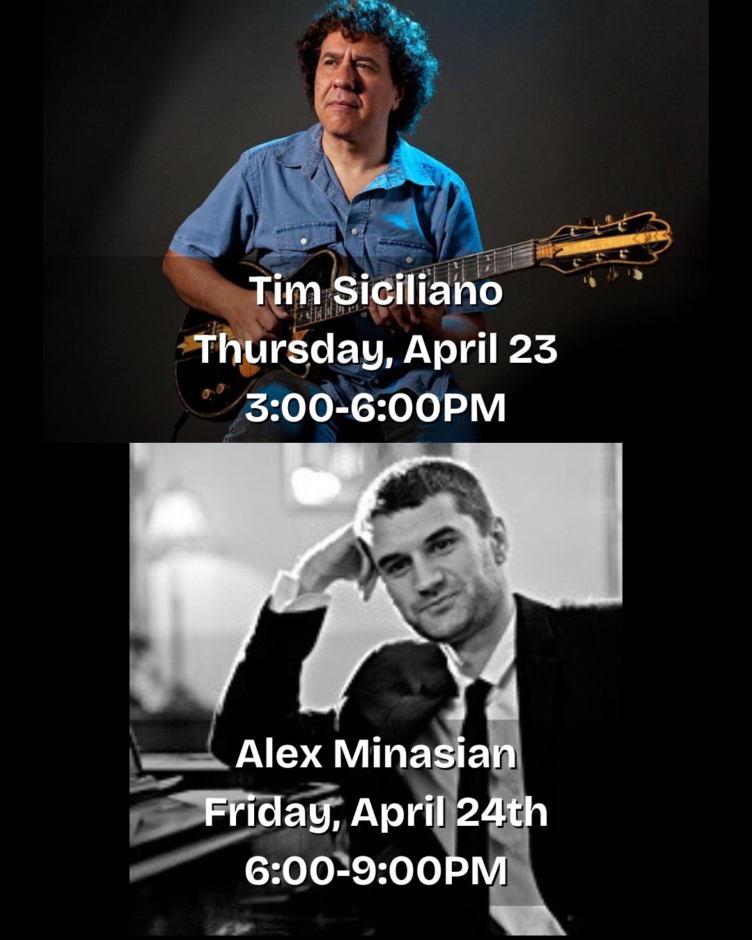 This week at The Half Note at @onewomanwinery, we have TWO JAZZ EVENTS:
Tim Siciliano on THURSDAY*, April 23rd, from 3:00-6:00PM, and @alexminasian on FRIDAY**, April 24th, from 6:00-9:00PM!
Join us this Thursday and/or Friday for live music, outstanding wines π·, hand-crafted cocktails πΈ, and delectable small plates of food π§!
*For our limited THURSDAY Jazz Series (4/23, 5/7, & 5/14):
TIME CHANGE - 3:00-6:00PM
~ Reservations Recommended But NOT Required (See link in bio or below!)
~ NO Cover Charge
~ NO Groups Over Six People
**Friday ~ 6:00-9:00PM
~ RESERVATIONS ARE REQUIRED for Friday Jazz and must be made by 3:00PM on the day of the event. (See link in bio or below!)
~ $20 COVER CHARGE, PER PERSON
~ 21+ Only π·π₯πΉ
~ NO Groups Over Six People
https://www.thehalfnote.com/event-list
#jazznight #northforkthursdays #northforkfridays #winery #tastingroom #thehalfnote #longislandjazz #livemusic #northforkwine #womanownedbusiness #nofo #northforkevents #liwine #longislandwine