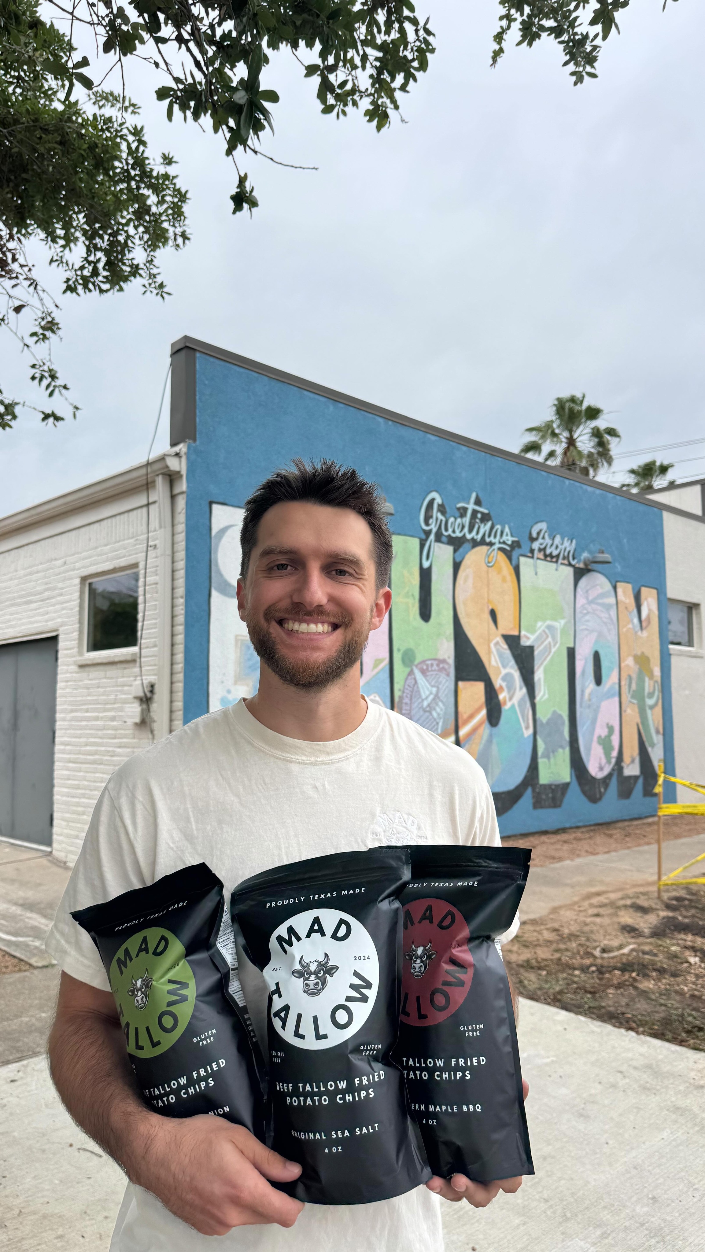 1 year ago, we sold our first bag of chips - packed in a clear bag with a sticker made in a table top fryer. As we look back on how far we’ve come, we’re beyond grateful - from the other business owners we met at the shared kitchen, to being a part of best Farmers markets community in Houston, to the first store that gave us a shot, to renting our own kitchen space & investing in equipment, to hiring our first employee, and now to shipping nationwide. Here’s to another year and even more exciting growth to come.
Today, we celebrate you all - our amazing community. Thank you for making Mad Tallow what it is.
-The MADsens
