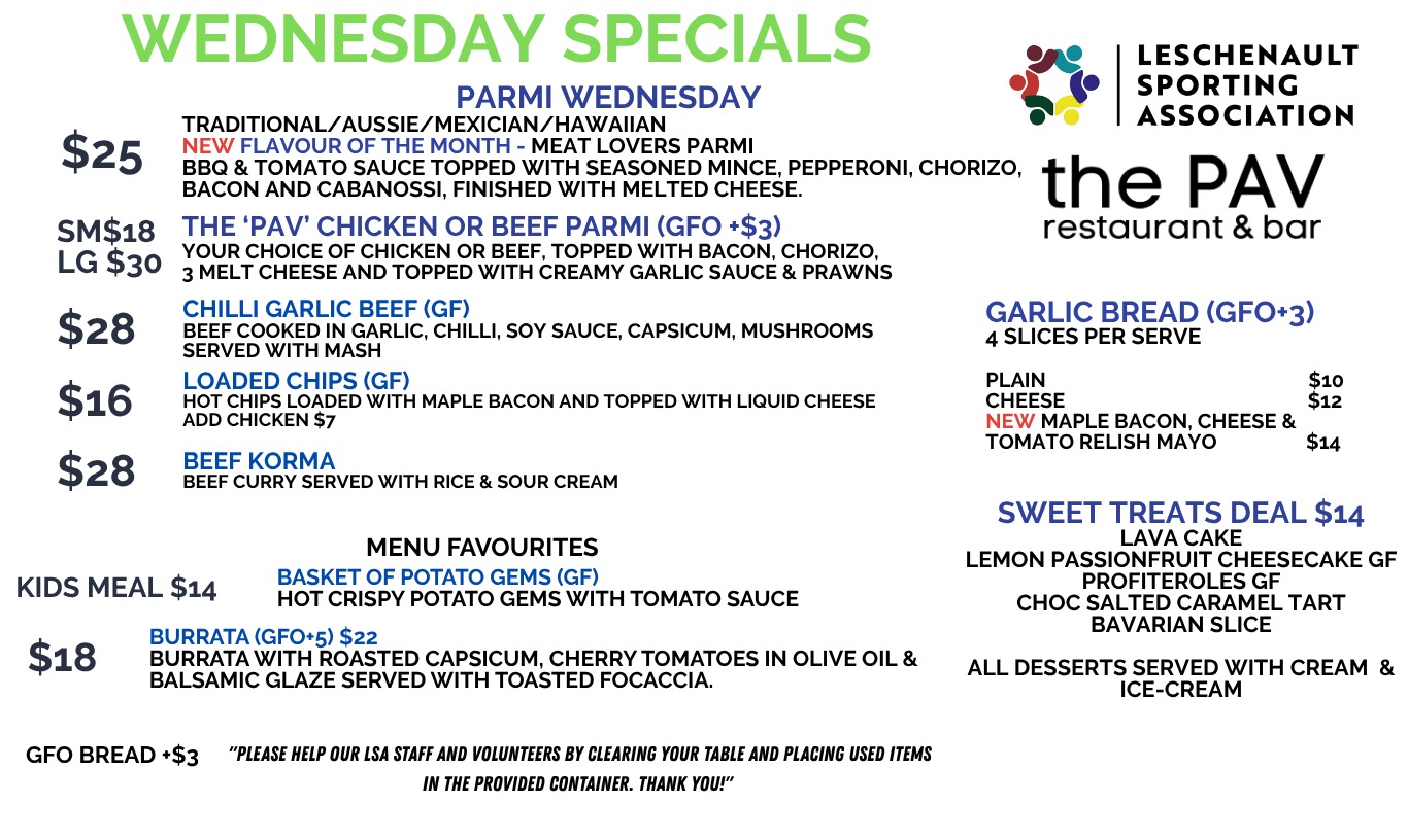 Quiz Night is on starts 6.45pm!๐
Check out our delicious specials and make a night of it at The Pav ๐ป๐ฝ๏ธ
Weโve still got tables available, so donโt miss outโgrab your crew and book now!
www.lsathepav.com/book-a-table