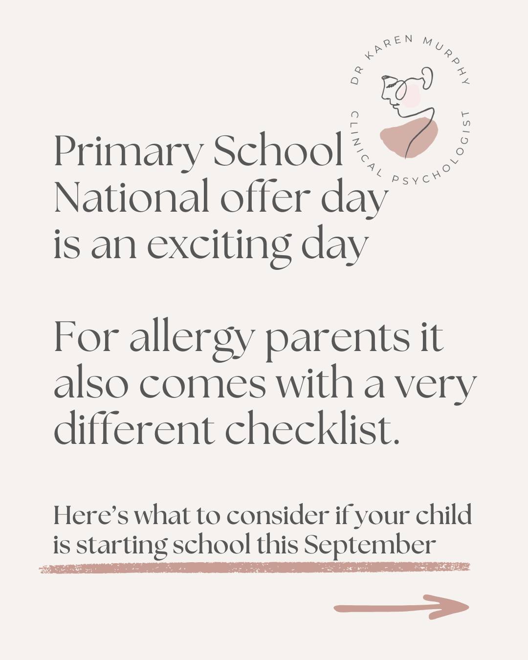 National offer day always brings a mix of emotions for allergy parents. The excitement of a school place, and then quietly, the list of questions that starts forming in your head.
Due to the incredible work by @benedictblythefoundation today might feel different to years gone by but if anxiety is still showing up alongside the excitement, that's completely understandable. You're not alone in that.
You don't need to have everything figured out right now. But starting the conversation with your child's new school early makes a real difference.
I have upcoming posts all about helping your child feel confident and prepared for starting school, so keep an eye out for those. 🤍
Save this for when you're ready to start thinking about it. 🤍