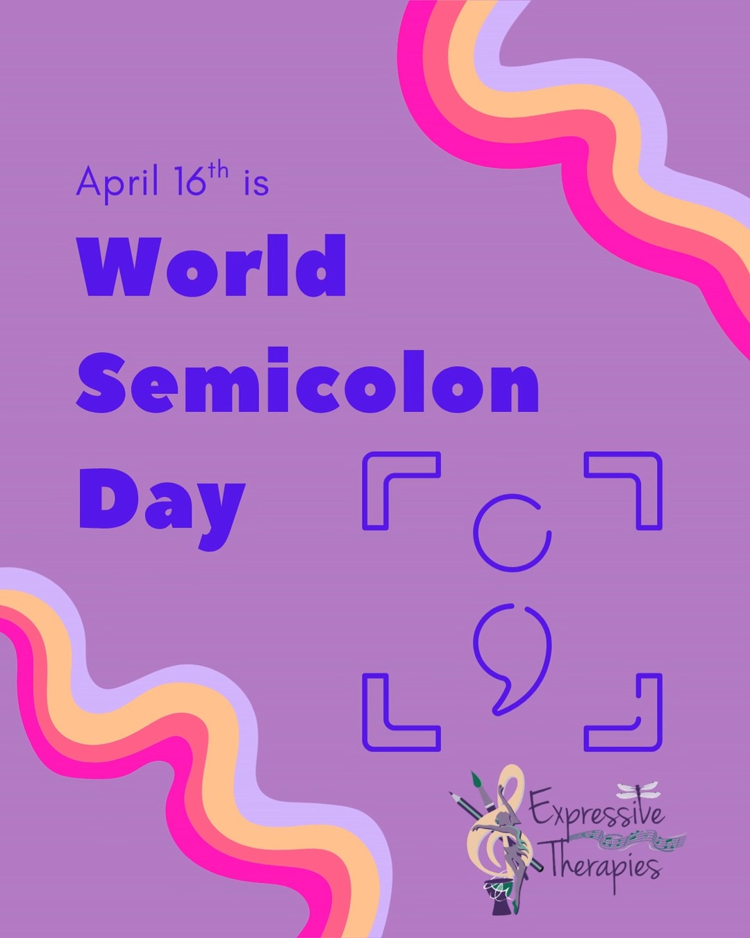 Today we celebrate World Semicolon Day. This day honors mental health awareness and suicide prevention, reminding those struggling that their story doesn't have to end!
If you or someone you know is having a mental health crisis, please contact 988 (call or text)
#expressivetherapiesllc #worldsemicolonday #mentalhealth #suicideprevention