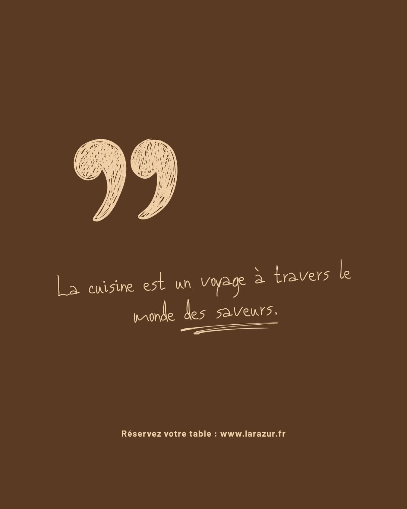 La gastronomie, c’est avant tout une histoire de saveurs : des goûts francs, des accords justes et des émotions qui se révèlent à chaque bouchée 😍
‣ Réservez votre table sur www.larazur.fr