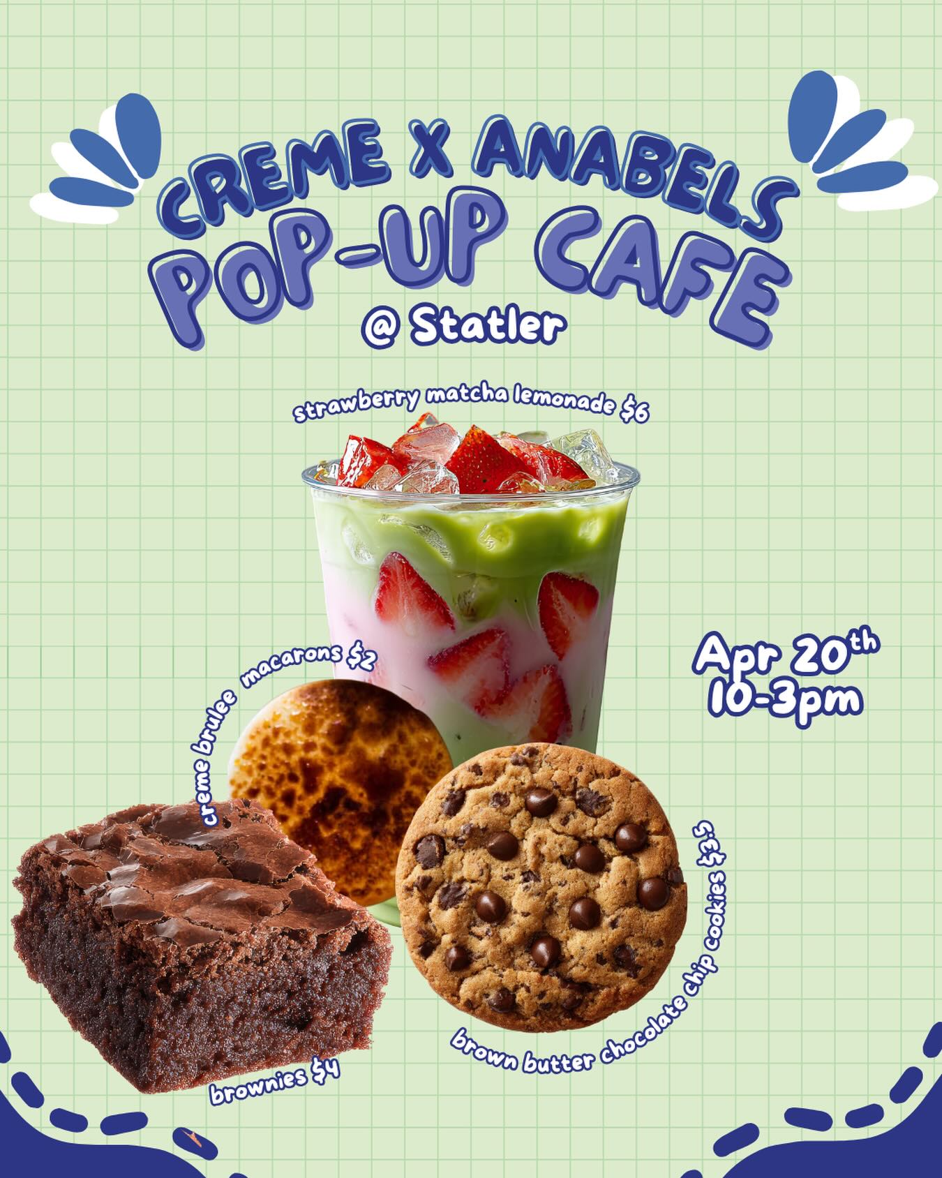 X @cremedecornell TODAY!! pop by for delicious sweet treats 😋😋
