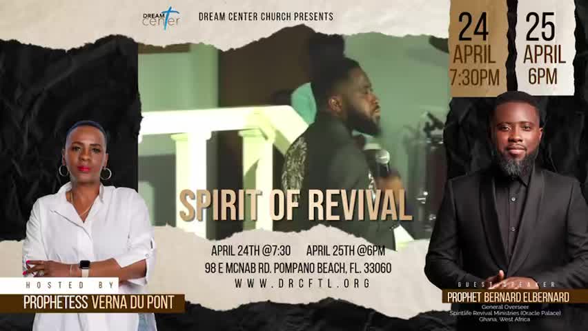 There’s a word in the room…
and it has your name on it.
God is speaking and destinies are being aligned.
Join us at the Dream Center
as we welcome Prophet Bernard Elbernard.
What you’re witnessing…
is the power of God in motion.