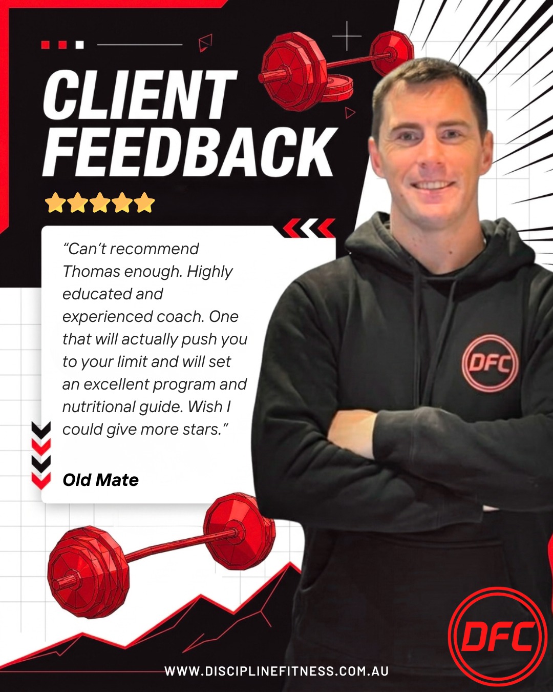 Really grateful to get this feedback! Just doing my part. Credit goes to this client for putting in the work. Glad to be part of the journey and to see what we’re building as the Discipline Fitness Coach.
#TheDisciplineFitnessCoach