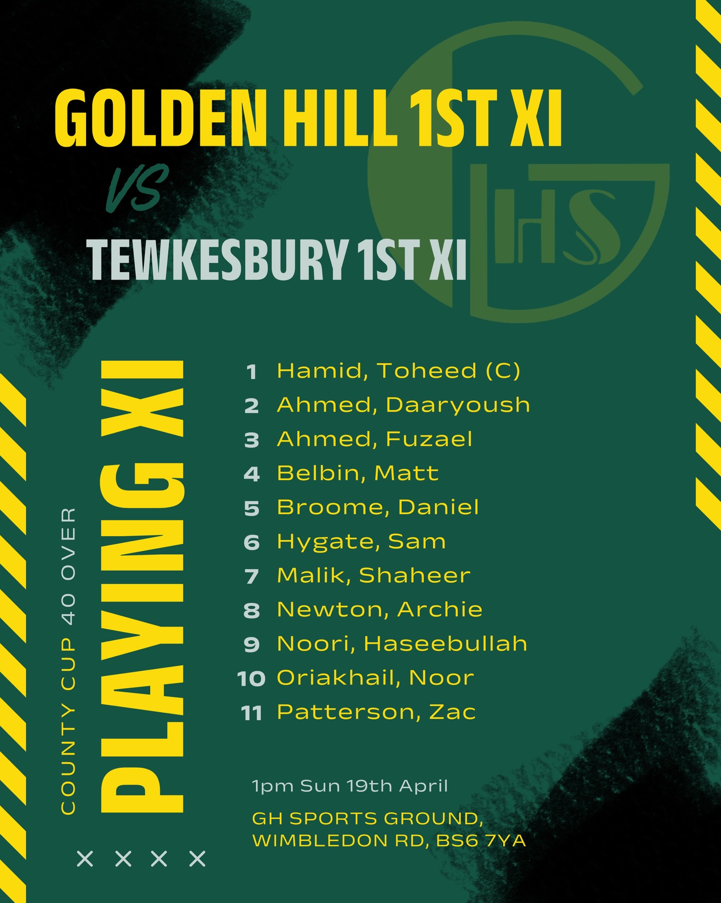 The clubs first competitive game of the season see’s our 1s take on Tewkesbury in the County Cup on Sunday. Come and show your support from 1pm 🏏 Bar will be open