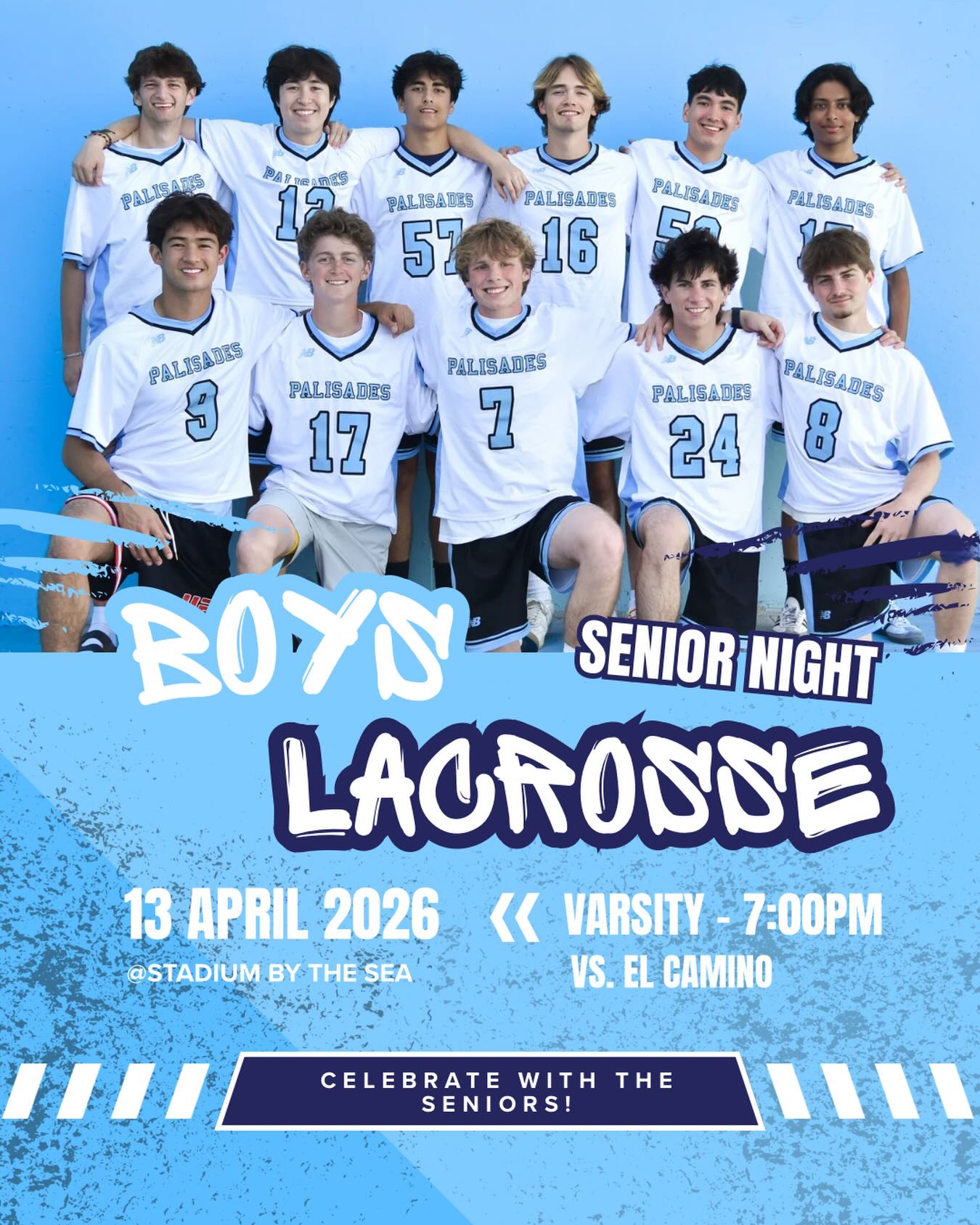SENIOR NIGHT 🐬
Come celebrate our seniors 🔵⚪️
📍 Stadium by the Sea 🌊
🕖 7 PM