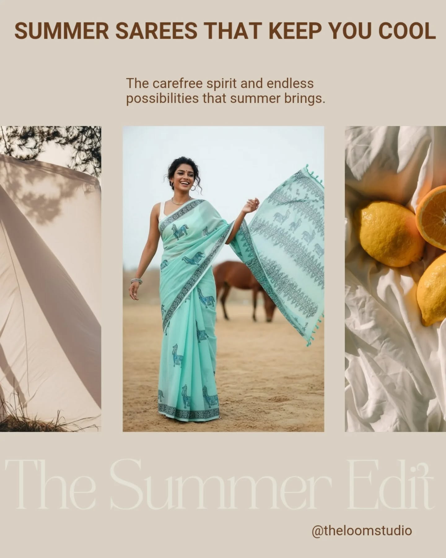 Summer is calling for sarees that feel as light as they look ✨
Discover The Summer Edit — a curated collection of breathable, handwoven sarees in soothing pastel palettes designed to keep you cool and effortlessly elegant.
From soft mulmul to airy cottons, to elegant linens, every drape is crafted for comfort without compromising on timeless style 🌿
| THE SUMMER EDIT | is LIVE
Shop now & embrace summer the elegant way 💛
#summersaree #cottonsaree #handwoven #indianwear #sareeindia