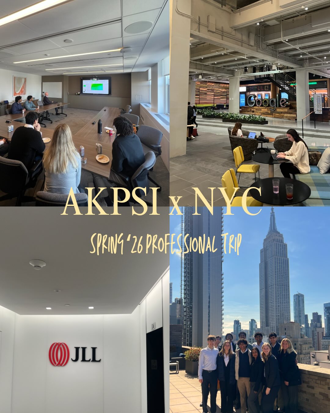 AKPsi takes on NYC 🗽 This past weekend, a few of our brothers traveled to New York City, visiting several companies and gaining valuable professional insight. An incredible experience!