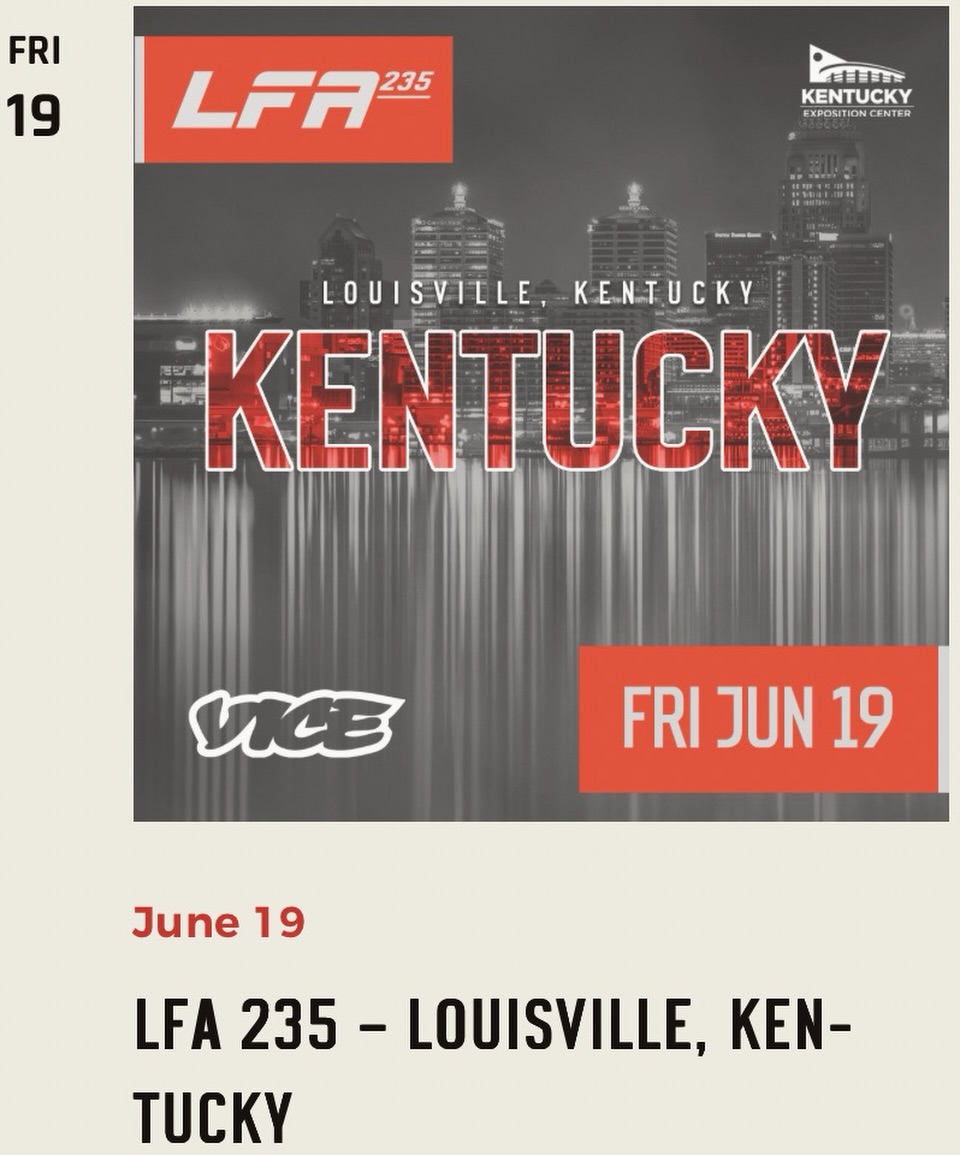The @lfafighting is coming back to the 502 in June , at historic Freedom Hall on the 19th of June.
#mma #mmafighter #mmanews #lfa #mixedmartialarts