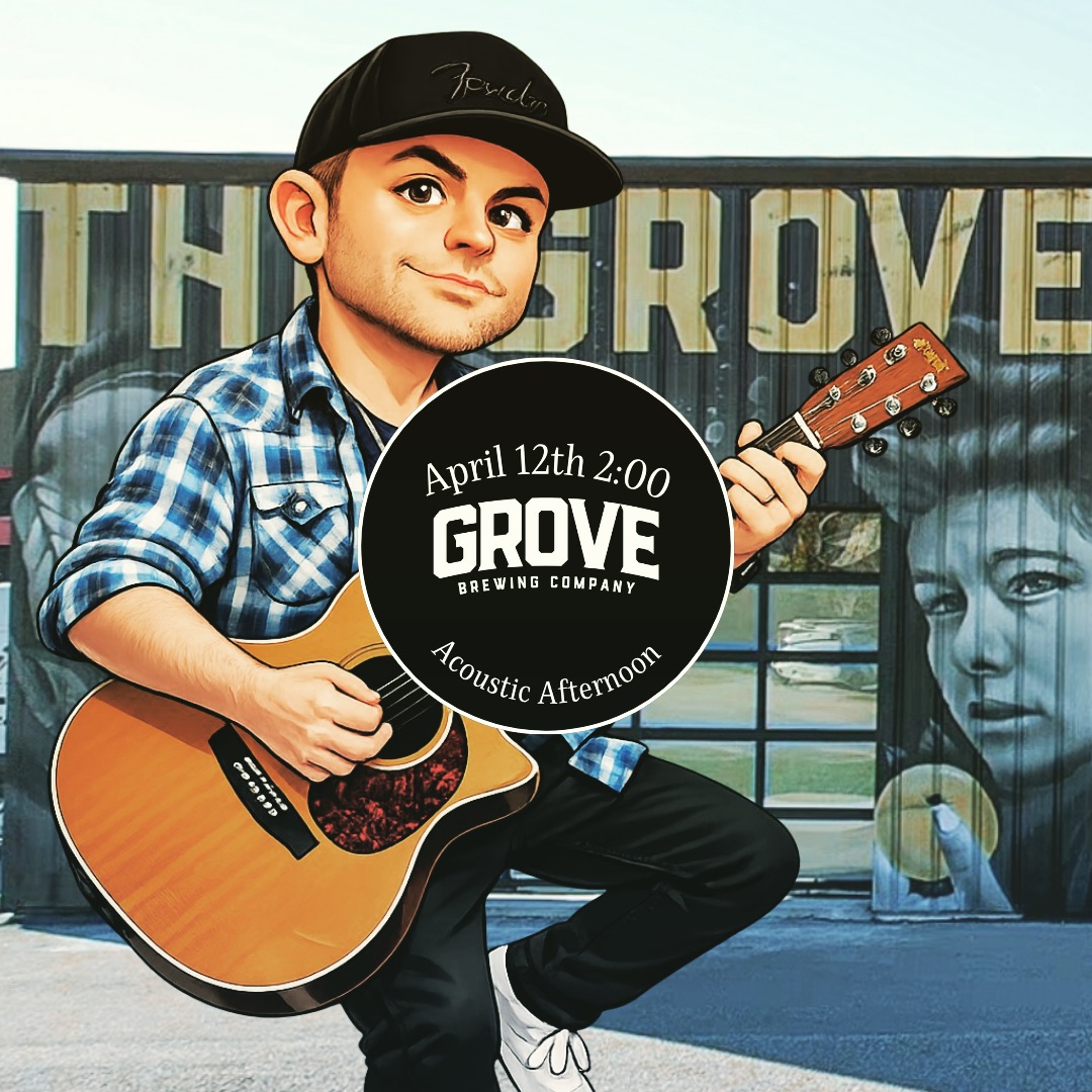I am doin an acoustic afternoon @the_grove_brewing_co Today April 12th from 2:00 - 5:00. Enjoy well known songs with a glass of local beer. Get your relax on before a busy week. #acoustic #musician #singer-songwriter