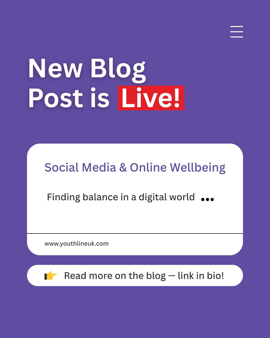 Social media is a big part of everyday life for young people—but it can sometimes feel overwhelming or hard to switch off from.
We have just published a new blog exploring how social media can affect wellbeing, along with practical ways to create a healthier balance online and stay safe.
It’s written for both young people and parents.
💬 Read it here: Link in Bio
#OnlineWellbeing #MentalHealth #Youthline #DigitalBalance