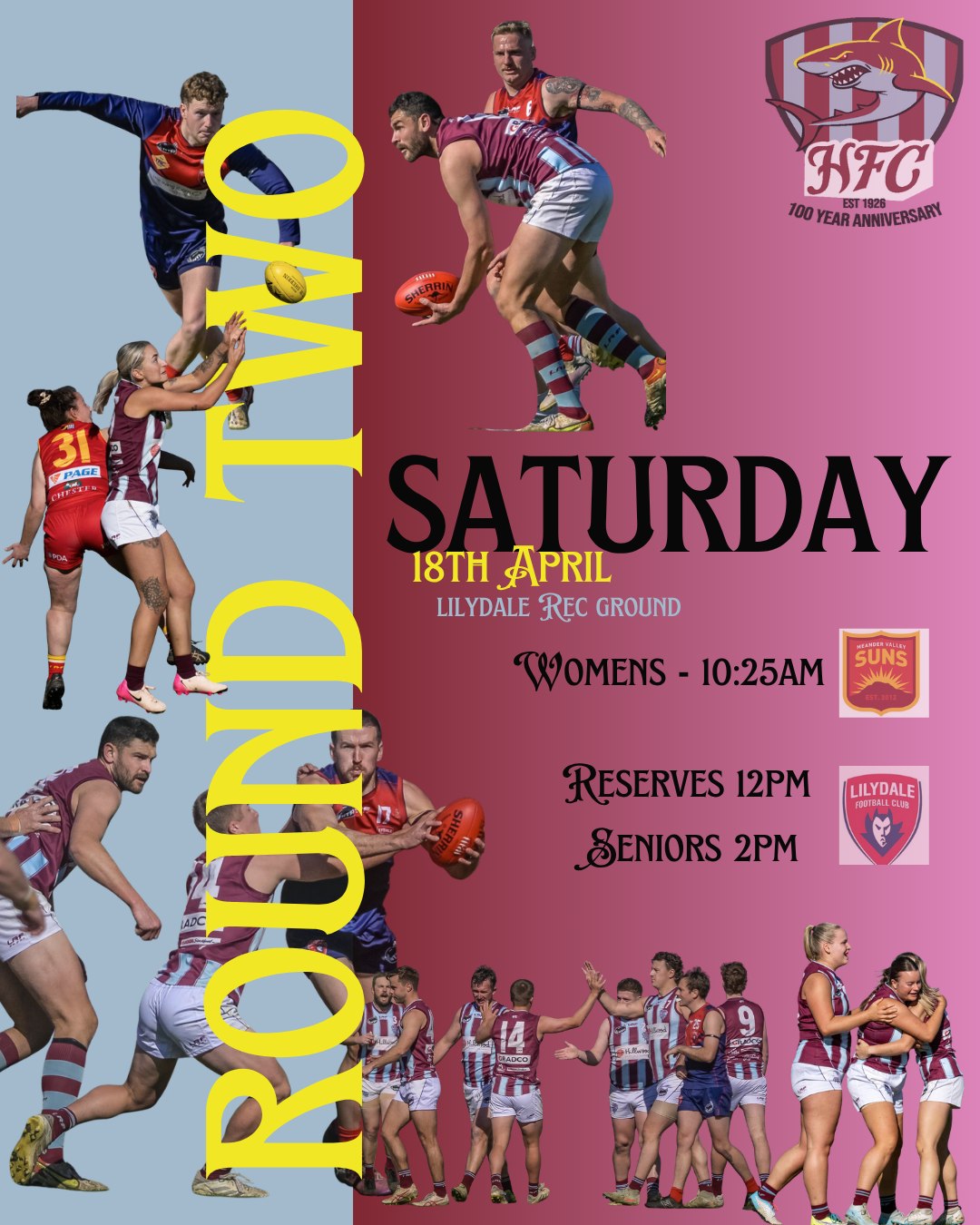 π¦π¦ Round 2 is here this weekend. Both Women and Men travel to Lilydale this week. π¦π¦
Our lady Sharks take on Meander Valley and our men play Lilydale in a rematch of last yearβs seniors Prelim final! ποΈποΈ
π₯ Womenβs 10:25am
π Reserves 12pm
π Seniors 2pm
After last weekβs support we would love to see that same energy at the Dale this weekend.
#finsupπ¦ π¦π«·