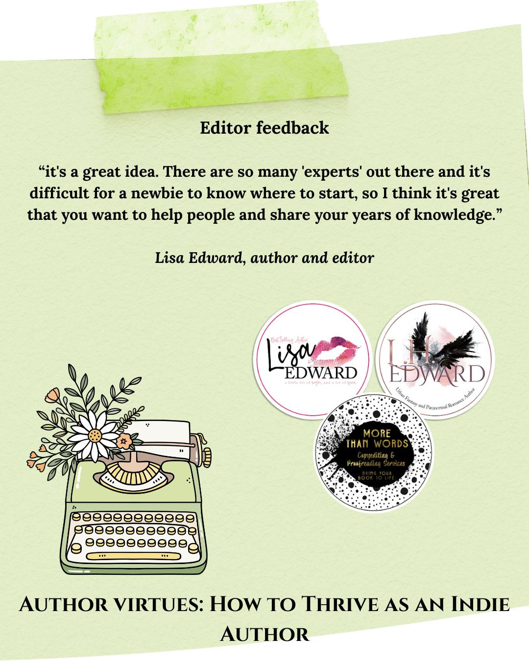 Author Virtues is with my editor! So how fitting is it that on my edit date i share the feedback she gave me for this book.
Preorder Author Virtues: How to Thrive as an Indie Author now:
https://www.llhunterbooks.com/authorvirtues