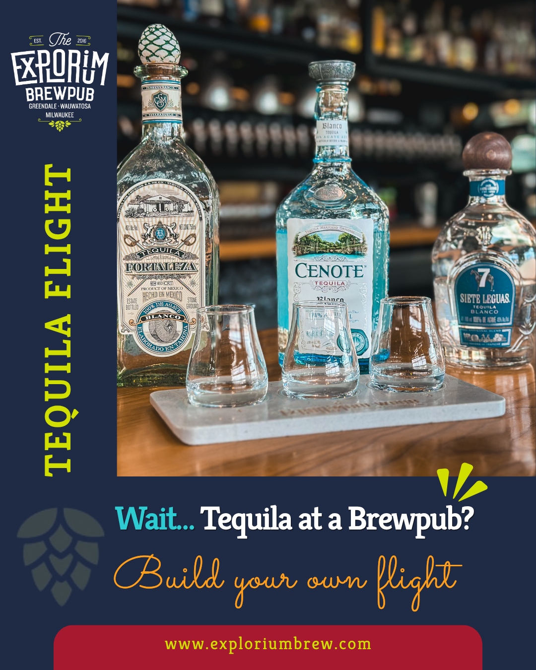 Plot twist: we don't just do bourbon and whiskey 😏
Build a tequila flight and shake things up 🌵🍋
Don't worry, your usual picks will understand.
Stop in and give tequila a turn at the table.
🌐 Click the link in the bio
#exploriumbrew #exploretastediscover #supportlocal #visitmke #milwaukee #craftbeer #whiskeybar