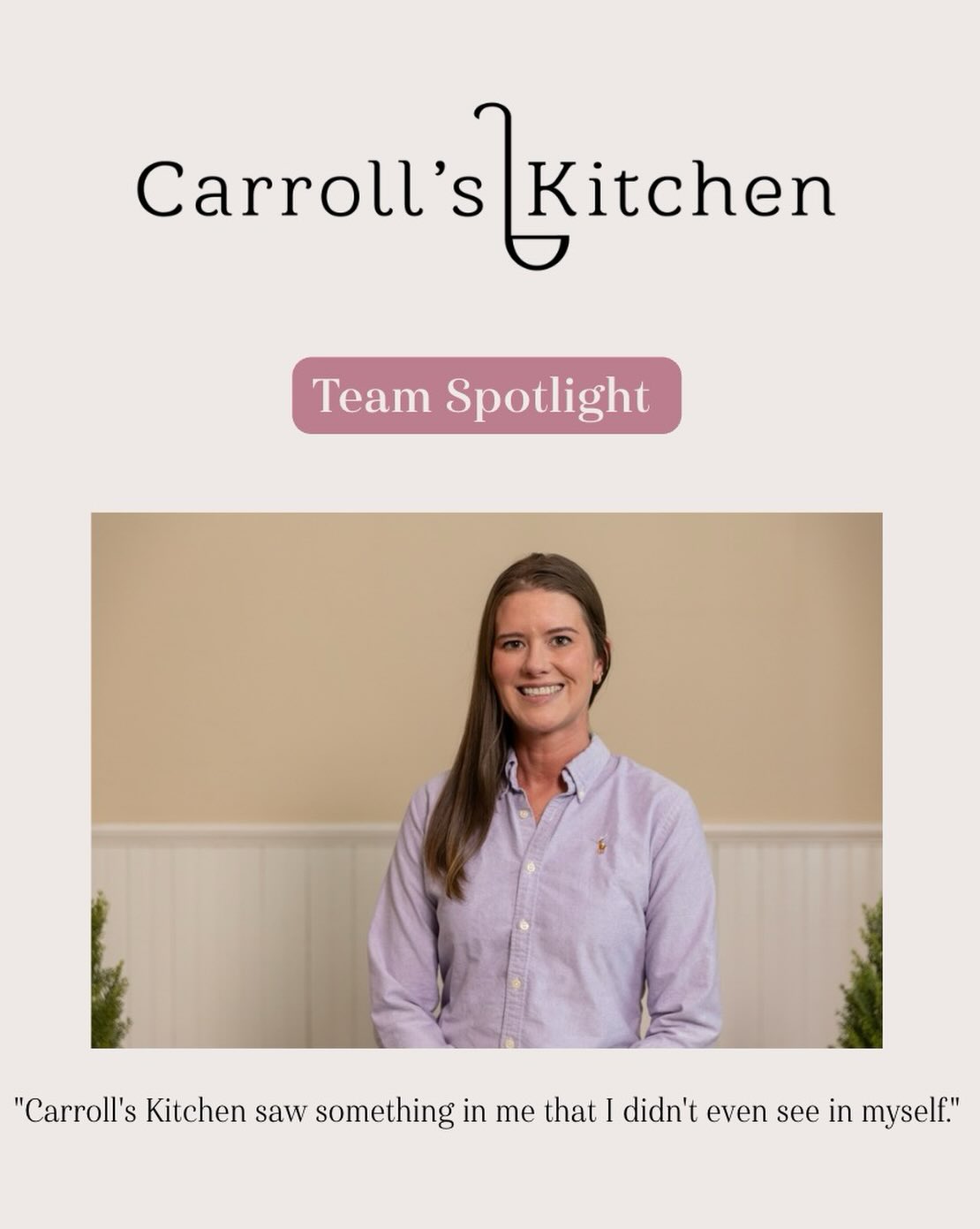 Meet Lauren— our General Manager!
“Carroll’s Kitchen saw something in me that I didn’t even see in myself, and they gave me this huge chance. It’s still such a blessing every day to be here.” -Lauren
This is the mission. Giving women the opportunity to grow, lead, and build something real for themselves — right here in Raleigh.
Lauren leads our kitchen with a good heart. We couldn’t be more proud of the woman she is! ❤️
#CarrollsKitchen #MeetOurTeam #WomenWhoLead #Raleigh #MissionDriven