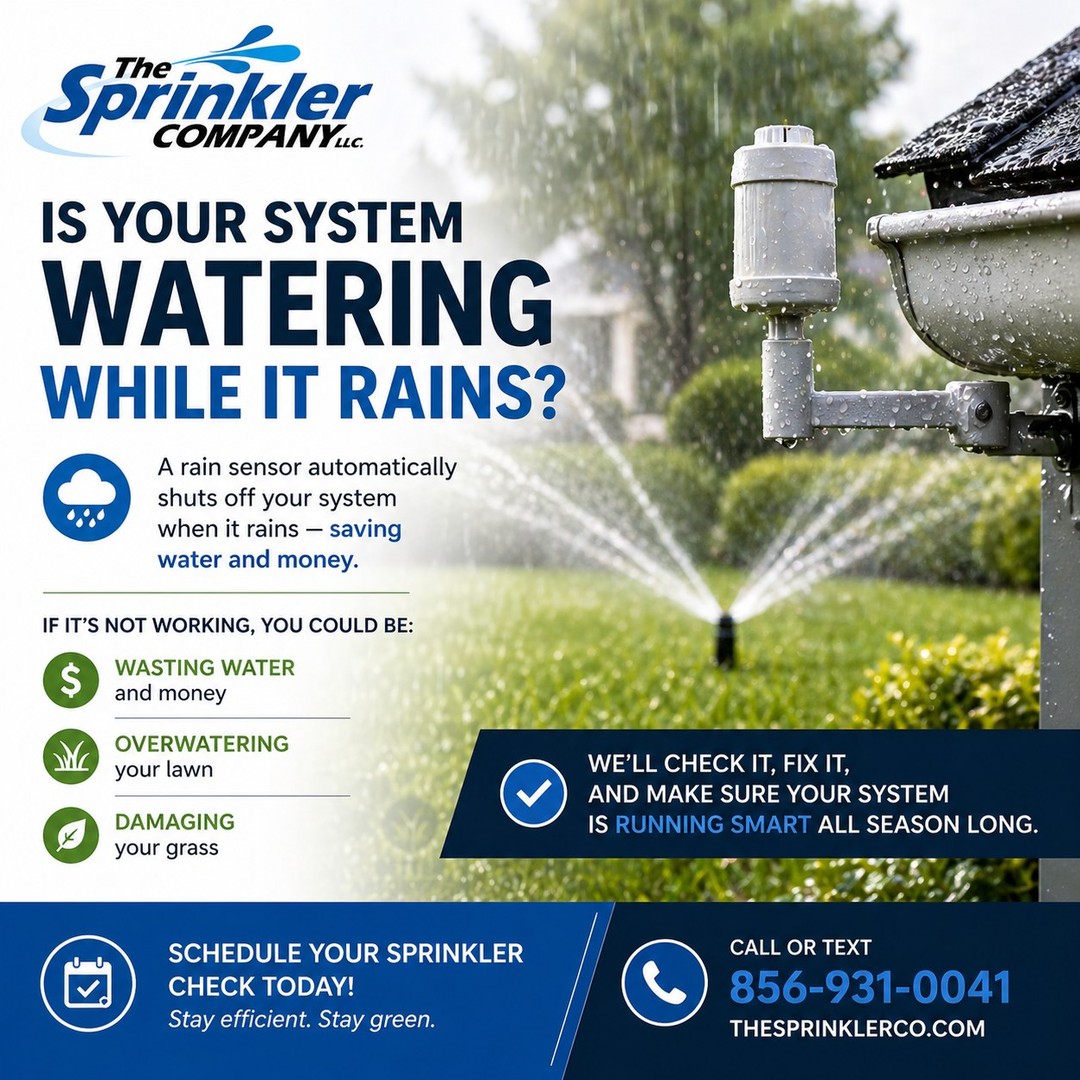 A properly working system should shut off automatically when it rains, simple as that.
We’ll check it, fix it, and make sure everything is running the way it should 👇
856-931-0041
thesprinklerco.com
#SprinklerSystem #LawnCareTips #WaterSmart #Irrigation #HomeMaintenance #SaveWater #TheSprinklerCompany