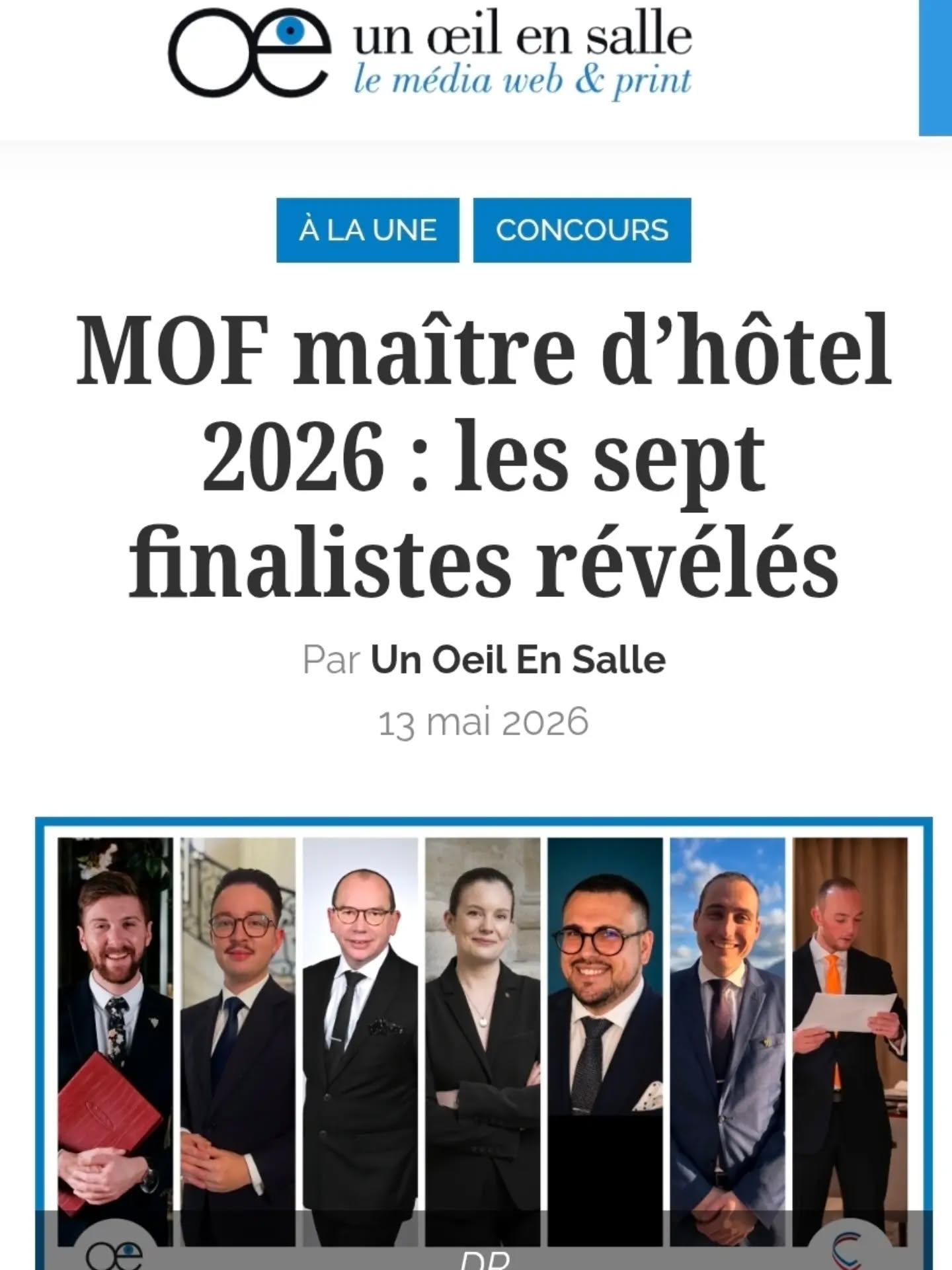 La Coupe Georges Baptiste félicite les 7 finalistes du MOF Maître d'hôtel 2026.
Nous sommes très fier de voir qu'ils sont nombreux à être passés par la CGB et être toujours acteurs dans notre concours.
Mille bravos à vous 7. 💪
