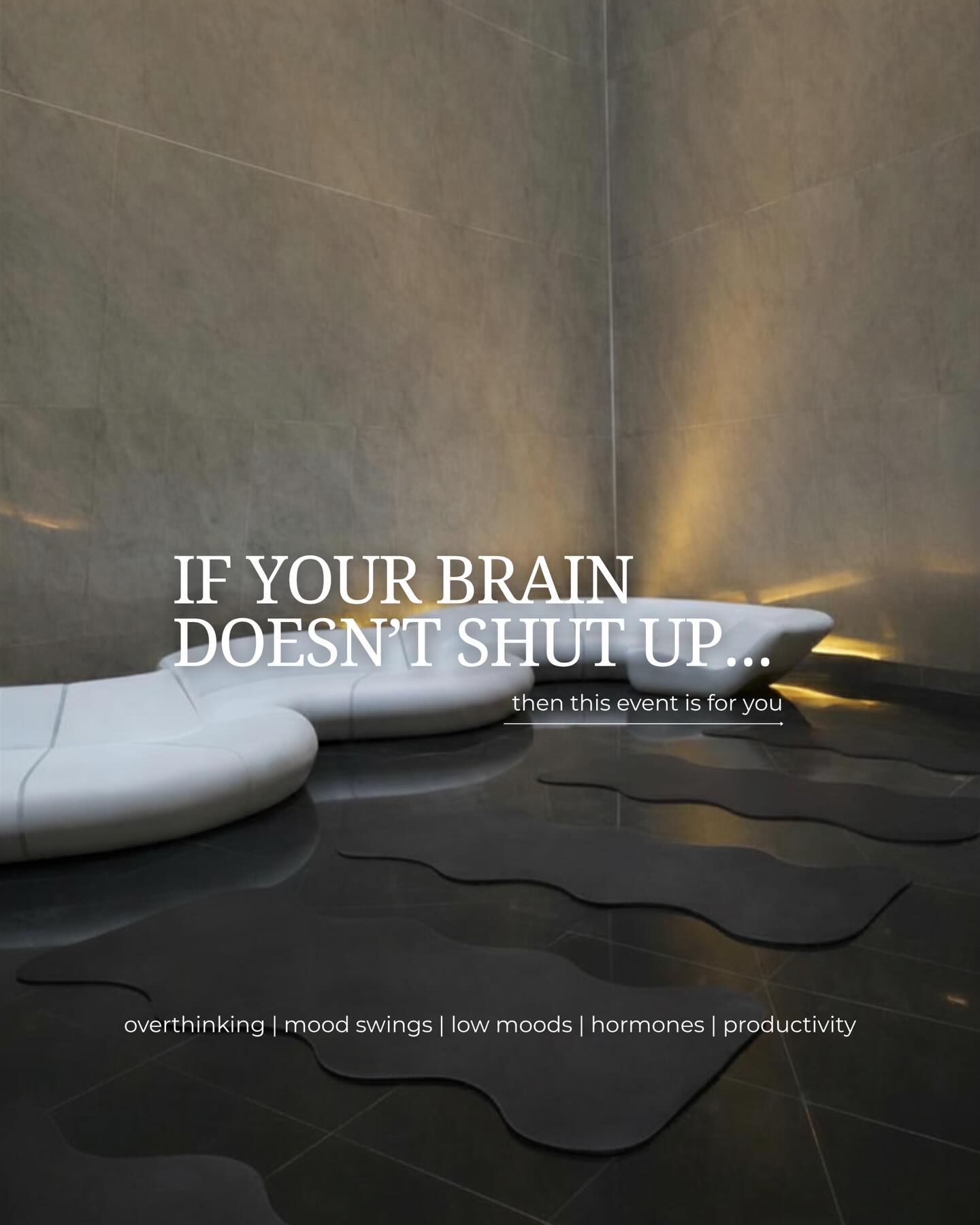 I created this because I used to live in my head.
Overthinking everything.
Replaying conversations.
Creating problems that didn’t even exist yet.
And I realised - it’s not just “personality”.
It’s your brain.
It’s your hormones.
It’s your nervous system.
So I’m bringing it all together in one room:
→ why your brain does this (neuroscience session worth £300)
→ how to actually stop it (visualization)
→ how your hormones are driving it (25+ years expert, worth £300)
This is what I wish I had earlier.
* drinks by PerfectTed
* goodie bags (£50+)
26 April | London
Almost sold out
🔗 in bio
DM me “CLUB” for a little community discount 🤍
overthinking, anxiety, female hormones, hormone imbalance, stress response, nervous system regulation, women’s health, mood swings, cortisol, burnout, mental clarity, emotional wellbeing, cycle health, hormone health london, wellness events london, women community london