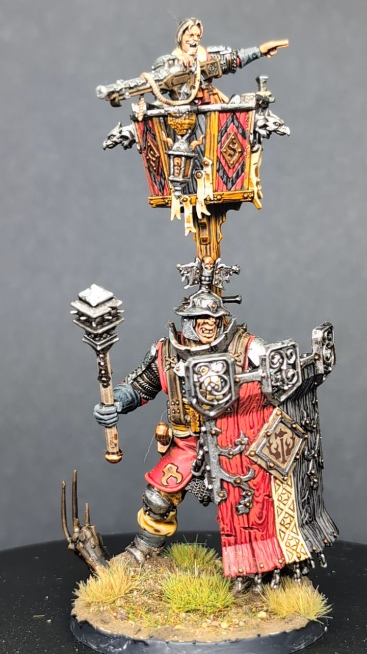 With the incoming new releases for the CoS, I thought I'd go back to this cool model and give it the spin it deserves. I painted an awful lot of models from this faction, but I reckon this one might have been my favourite. Men standing on the baskets on the shoulders of giants. I can't say it would be my preferred mode of transport, but trains are becoming horribly expensive, so maybe this is the way forward