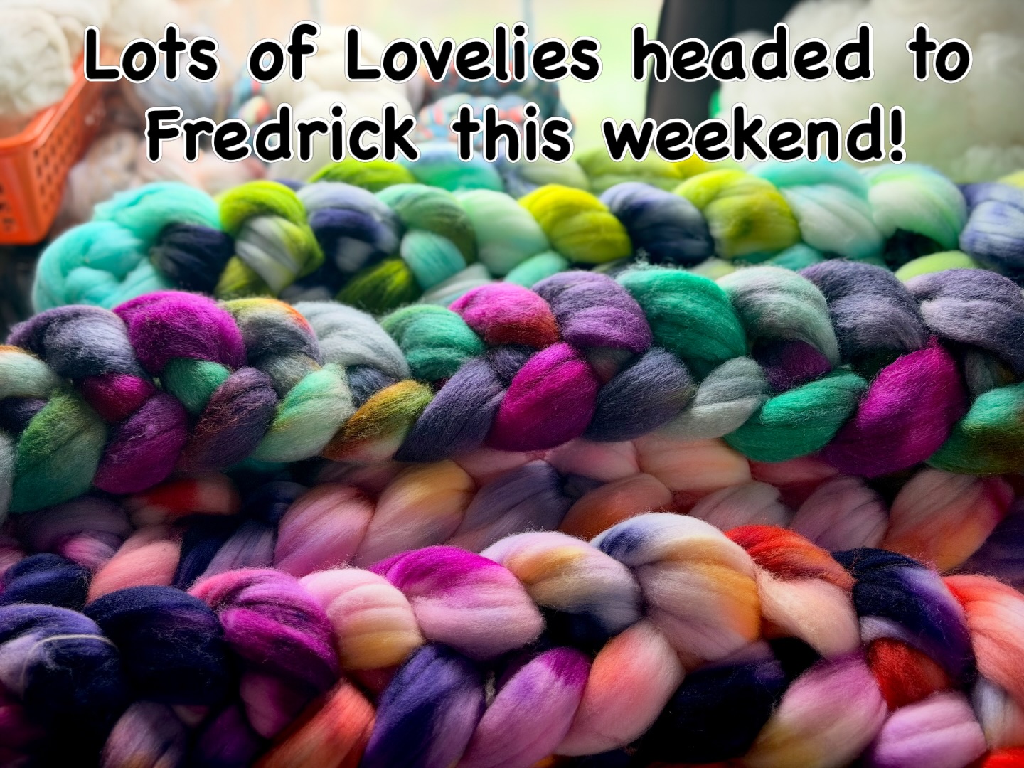 Yarn, Kits, Fiber & Project Bags…. Lots of new exciting things headed to Fredrick MD this weekend! We’ve got new yarn bases, lots of new fiber bases…. So be sure to stop by and say’ “Hi!” We love seeing you and your beautiful finished objects!
Fredrick County Fairgrounds, Fredrick MD. Saturday April 25th
#fiberfest #yarn #fiber #knitting #crochet