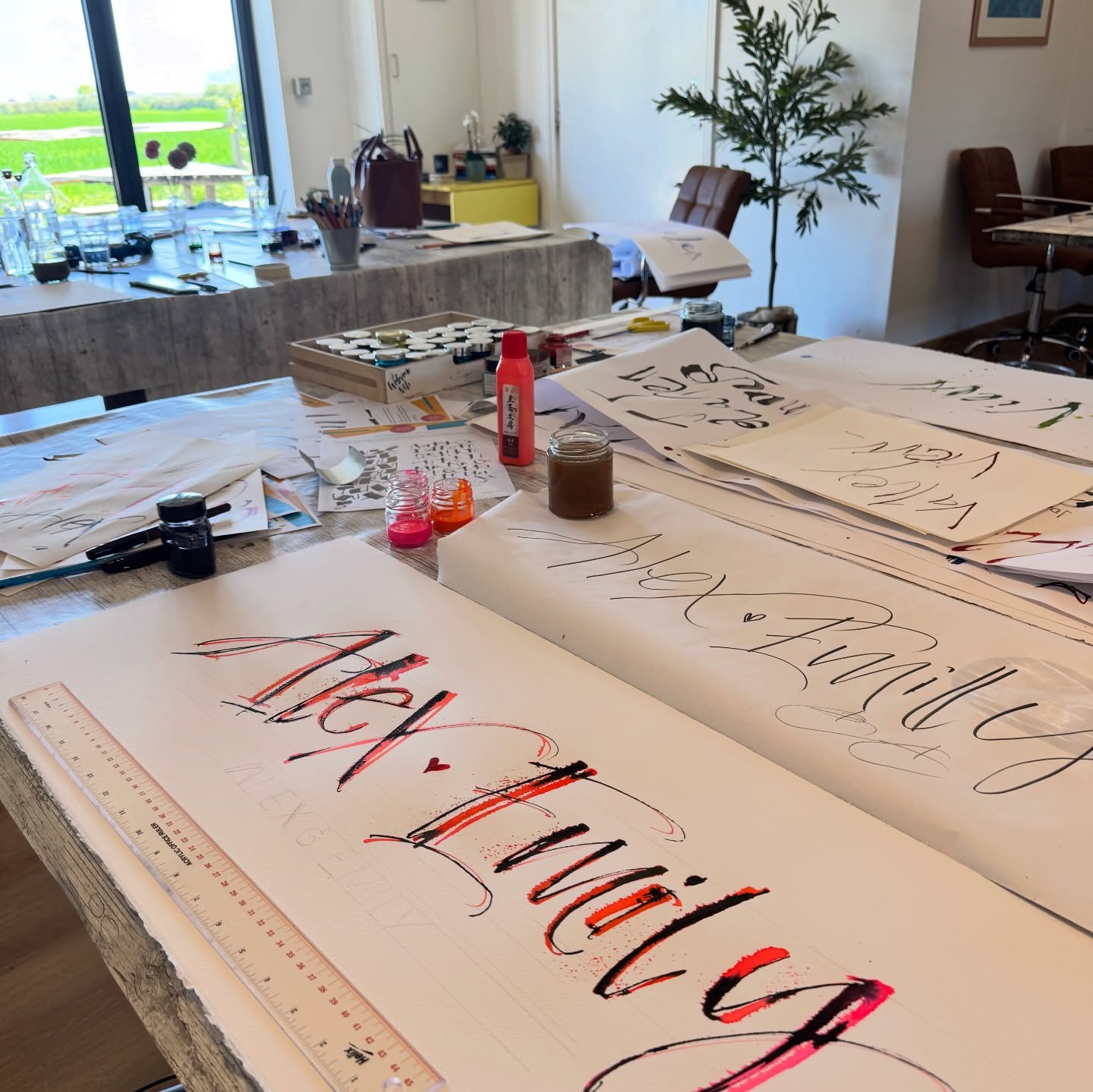 Such a brilliant day today, full of colour, movement and completely unique pieces. It’s always amazing to see how different everyone’s work becomes once they lean into the flow.
Thank you so much to everyone who travelled from far and wide to be there with us. It really means a lot and you created some truly fantastic work.
#calligraphyworkshops #expressivelettering #chichesterbusiness