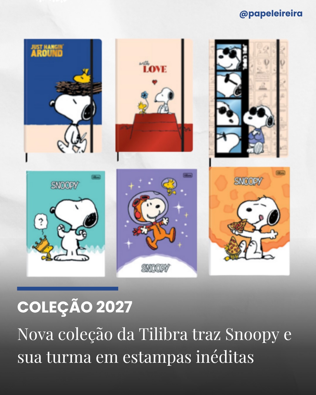 SNOOPY
Algumas licenças são atemporais e o Snoopy certamente é uma delas, mas no ano passado, devido ao aniversário de 75 anos de criação do personagem, diversas marcas intensificaram a produção de materiais do personagem e da sua turma.
Uma dessas marcas foi a Tilibra, que trabalhou com diversos produtos, que tiveram uma boa saída, e ganharão uma nova coleção, com estampas diferentes, apresentada no catálogo 2027 da marca.
As estampas são compostas pelo simpático cãozinho em diversas situações e também interagindo com o menino Charlie Brown e o passarinho Woodstock.
Para os fãs de papel de carta, a Tilibra também desenvolveu novas estampas para as folhas, tanto para a caderneta com capa dura, quanto para o bloco de papel de carta.
Além disso, a marca também está lançando um kit com folhas soltas de papéis de carta, envelopes e adesivos.
📡🗒️