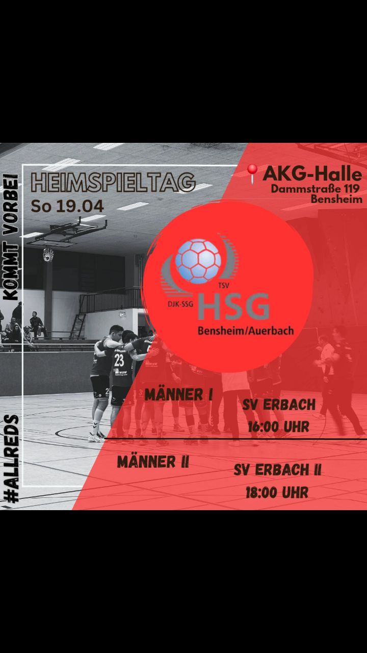 Nächster Doppel-Heimspieltag wir sehen uns am Sonntag in der Halle.
#allreds #einehsg #hsgbensheimauerbach