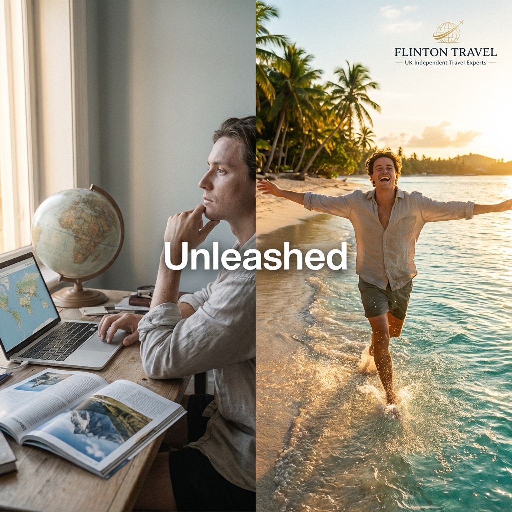 From desk-side daydreams to sun-soaked reality. 🌊 At Flinton Travel, we craft personal journeys that leave you feeling truly unleashed. Let our experts handle every detail while you focus on the adventure. Ready to transform your view? Contact us today to start planning.
#FlintonTravel #TravelTransformation #Wanderlust #TailorMadeTravel
