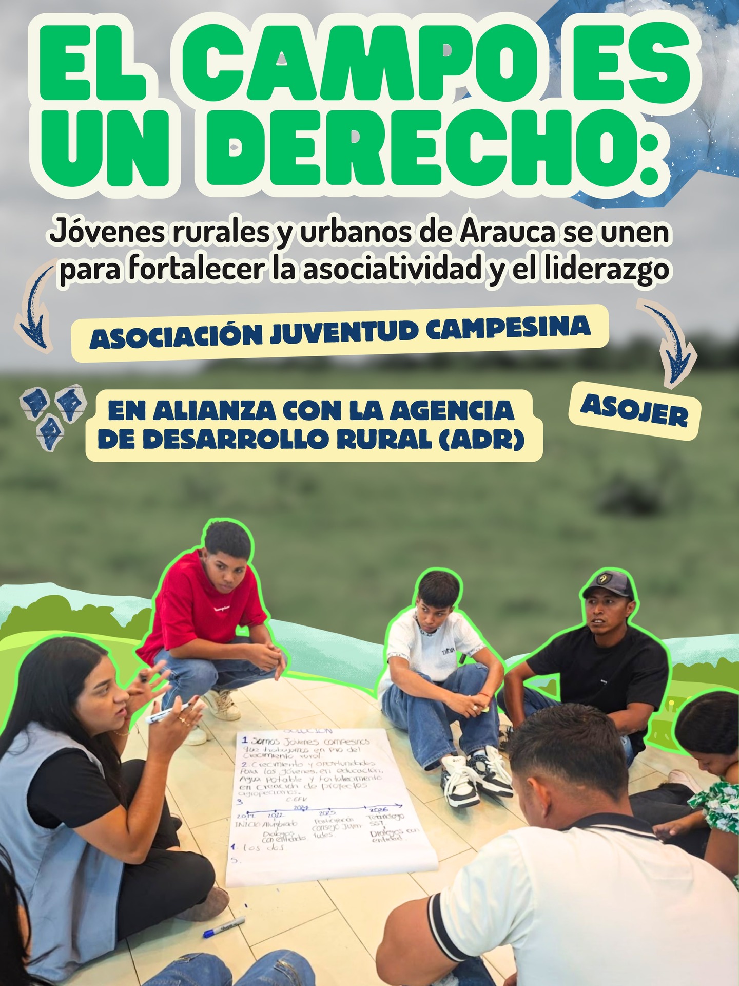 El campo es un derecho: Jóvenes rurales y urbanos de Arauca se unen para fortalecer la asociatividad y el liderazgo.
#fortalecimientoecosistemasdeparticipacióneincidencia es acompañado por FICONPAZ, con el apoyo de @caritasdeutschland