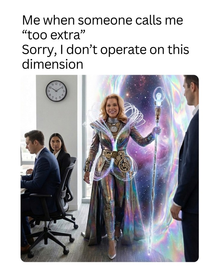 Me when someone calls me "too extra".
By the way we’re creating a space to grow your business, get content ideas, and have people genuinely cheering you on. Maybe even some glitter. Comment GLITTER if you want in ✨
#beyourself #memes #anotherdimension #realtormemes