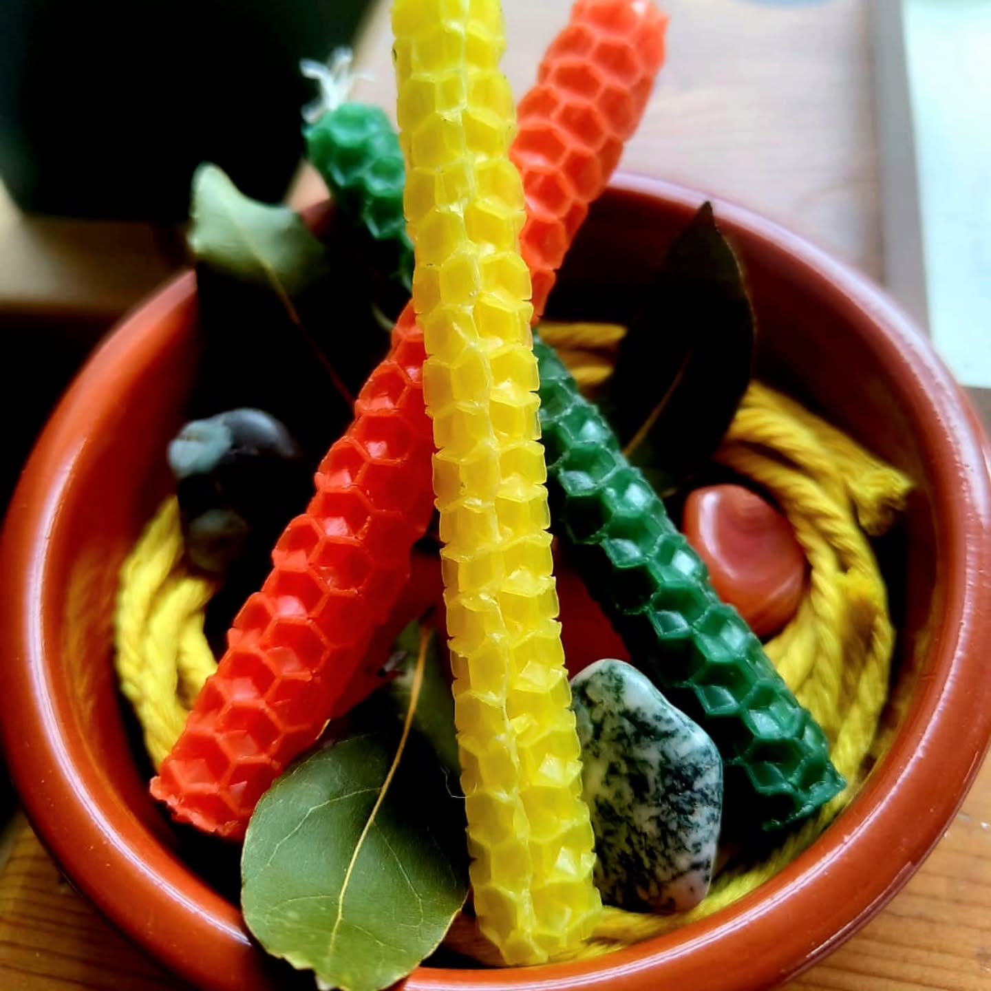 Good afternoon Wytches, we've got a little Spell kit in the shop, welcome to our new 9 knot Change your life Charm kit.
Take the cord, tie the cord weaving your Magick into the knot, placing the 3 candles, 3 crystals and 3 Bay leaves at equal intervals, draping the cord around them.
Light the Candles, drip the wax of each candle on each knot whilst reciting a new 9 knot charm that we've written just for this charm.
When complete, add the cord, crystals and bay leaves into the bag provided, seal and drip seal the bag with remaining wax.
For 21 days chant the charm over the bag every day.
£9.95 on sale in the shop now.
See you all soon
Blessings of the Land Sea and the Sky ❤️❤️❤️❤️