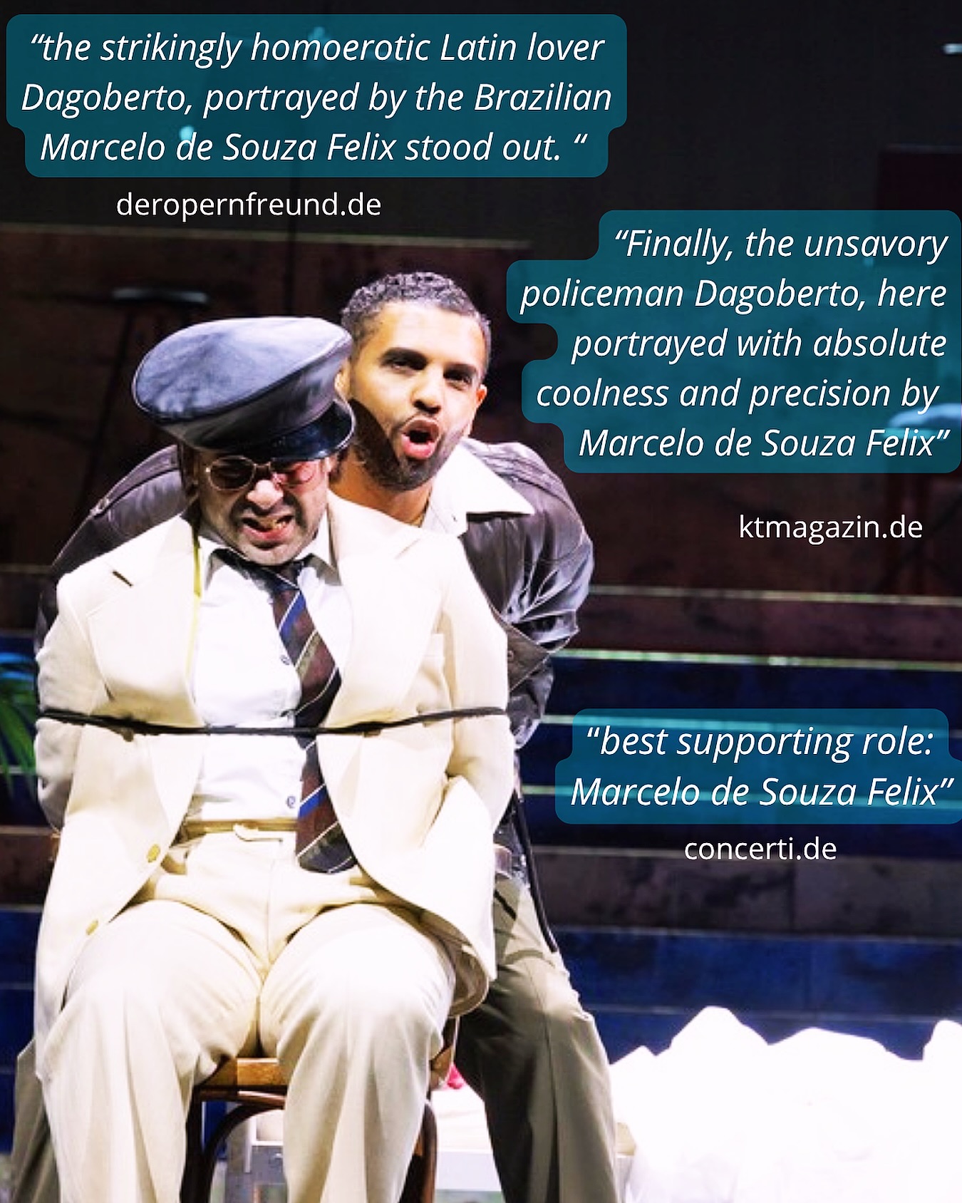 Dagoberto continues.
Still homoerotic, still unsavery and still cool! 😎
Last shows: "Alma" April 25 & May 3 at @anhaltisches_theater
.
.
Foto: Claudia Heysel