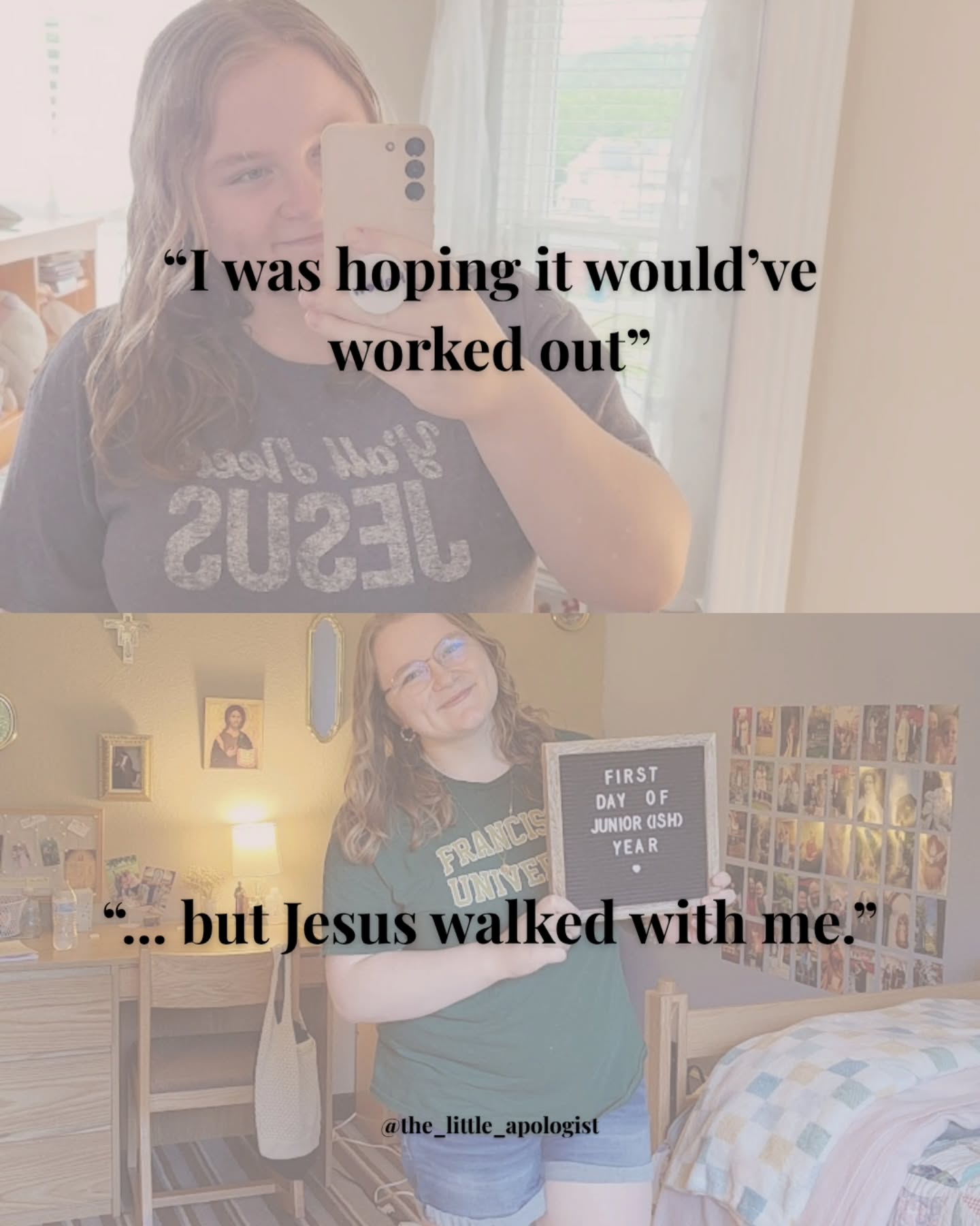 I don't know what you've been through.
I don't know what sorts of twists and turns your journey has taken.
But I know the feeling of not knowing what the road ahead holds- and I know it very well.
The disciples on the road to Emmaus- they'd just (indirectly or directly) witnessed an extremely traumatic event. They were confused, shaken up, and undoubtedly scared.
And in the midst of it, Jesus came and He walked with them. He never left them alone.
And He's never left us alone, either. π€
#catholic #christian #church #thelitleapologist #journey
