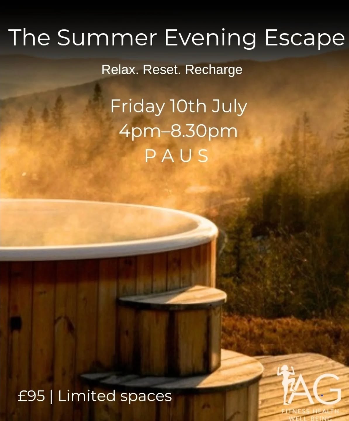 ✨ It’s back… and I couldn’t wait to bring it to you again ✨
Last year this was something really special…
so we’re doing it again 💫
An evening to step away from the noise…
to slow down…
to breathe…
and to reconnect with you 💜
Join me for a Summer Evening Escape at PAUS
A beautiful space where you don’t have to rush, push or perform…
just arrive exactly as you are.
☀️ Gentle Pilates, stretch & relaxation
🔥 Woodfired hot tubs
🌿 Outdoor saunas & cool pools
👣 Barefoot meadow walks
🍴 Hilltop bistro & stunning views
This is your time to unwind, reset and recharge…
the way your body actually needs.
📅 Friday 10th July
⏰ 4pm–8.30pm
📍 PAUS
💰 £95
⚠️ Limited spaces available
No pressure.
No expectations.
Just a gorgeous few hours that are all about YOU 💫
💌 Message me to book your space
