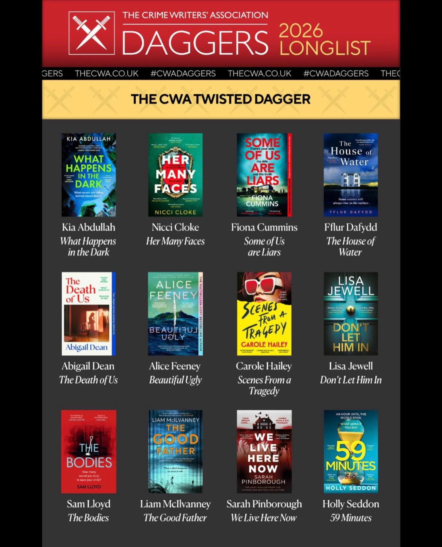 Well this is exciting! Thrilled to announce that #TheHouseofWater @hodderbooks @hodderfiction has been longlisted for the @crimewritersassoc #TwistedDagger award for best psychological thriller of the year, in amazing company! #bookstagram #psychologicalthriller #literaryawards @a.m.heath