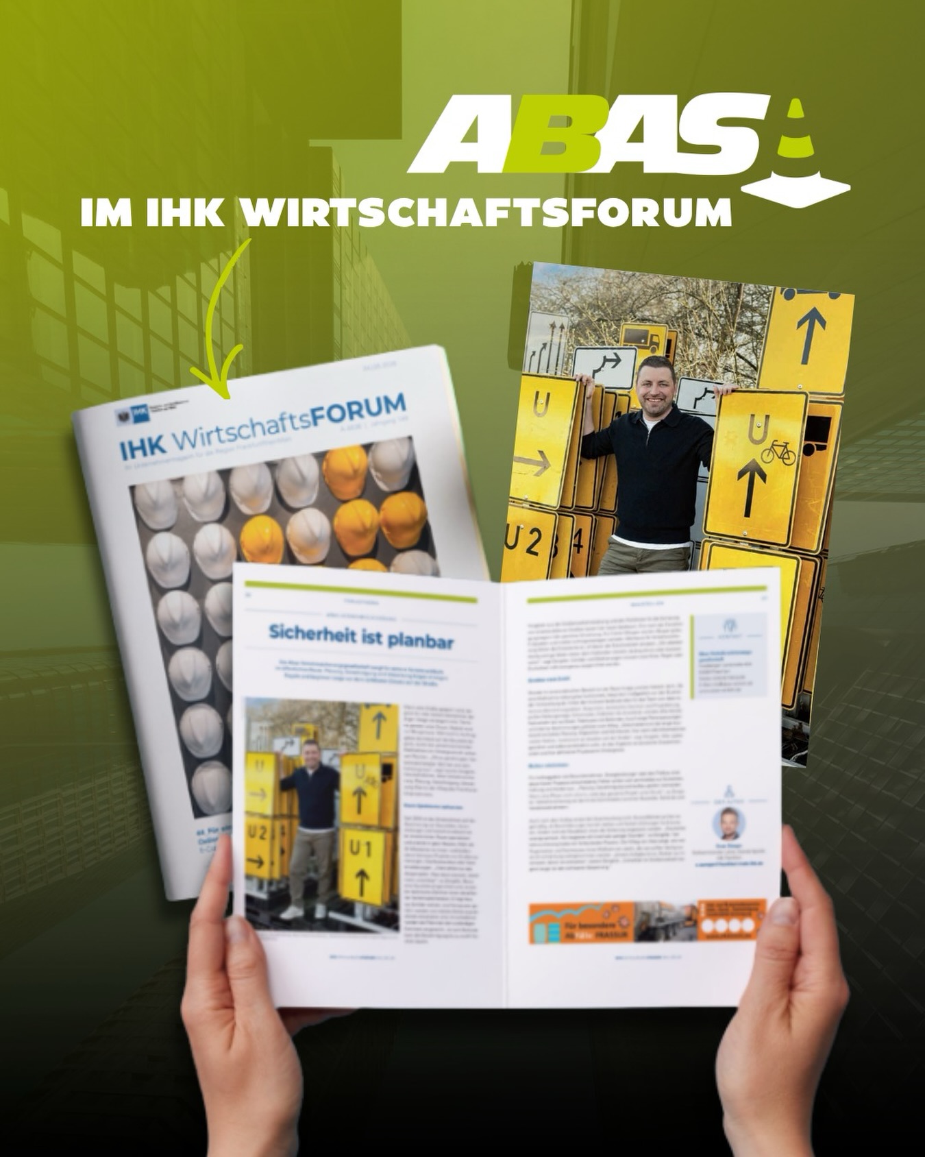 Gestern noch auf der Straße, heute im Magazin!
Das IHK WirtschaftsFORUM hat uns interviewt und mal genauer hingeschaut: Was passiert eigentlich, bevor das erste Schild steht? Kurz gesagt: ziemlich viel. 😉
Bevor draußen der erste Pylon auftaucht, haben unsere technischen Zeichner und Projektleiter längst alles vorbereitet – von Verkehrsplanung über Genehmigungen bis zur Abstimmung mit den Behörden.
Unser Geschäftsführer Sascha Zengeler bringt’s auf den Punkt: Sicherheit entsteht nicht einfach auf der Straße – sondern Wochen vorher im Detail.
Am Ende geht’s immer um das Gleiche: Sichere Baustellen und ein Verkehr, der weiterläuft.
👉 Den kompletten Artikel solltet ihr euch nicht entgehen lassen – Seite 26 im Magazin. Den Link findet ihr in der Bio!