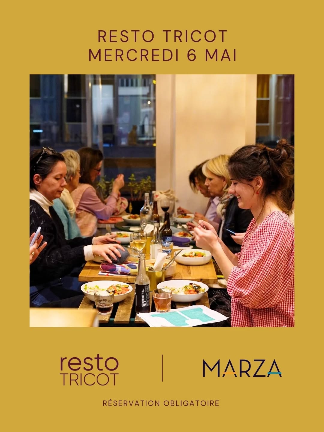 ❤️🥗🧶🅡🅔🅢🅣🅞 🅣🅡🅘🅒🅞🅣 🧶🧵✂️
🧶 L'équipe Knit Eat vous propose (une fois par mois environ) de nous retrouver en soirée de 18h à 21h autour d'une belle table et en bonne compagnie.
📆 Le prochain Resto Tricot aura lieu le Mercredi 6 Mai de 18h à 21h chez @marza_food - Lyon 4e.
Comment participer ?
🎟️ Il faut réserver votre place sur la billetterie de notre site car les places sont limitées.
📢 La billetterie ouvrira demain Mercredi 22 Avril à 20h sur www.kniteat.fr
📩 Vous pouvez également demander à recevoir l'information via notre Newsletter (inscription sur kniteat.fr).
Que vous soyez seuls ou en groupe, débutants ou experts, que vous ayez une préférence pour le tricot, le crochet, la couture, la broderie. .. vous êtes les bienvenus.
A bientôt, à Lyon !
#kniteatlyon #lyon #kniteatandco2026 #restotricot