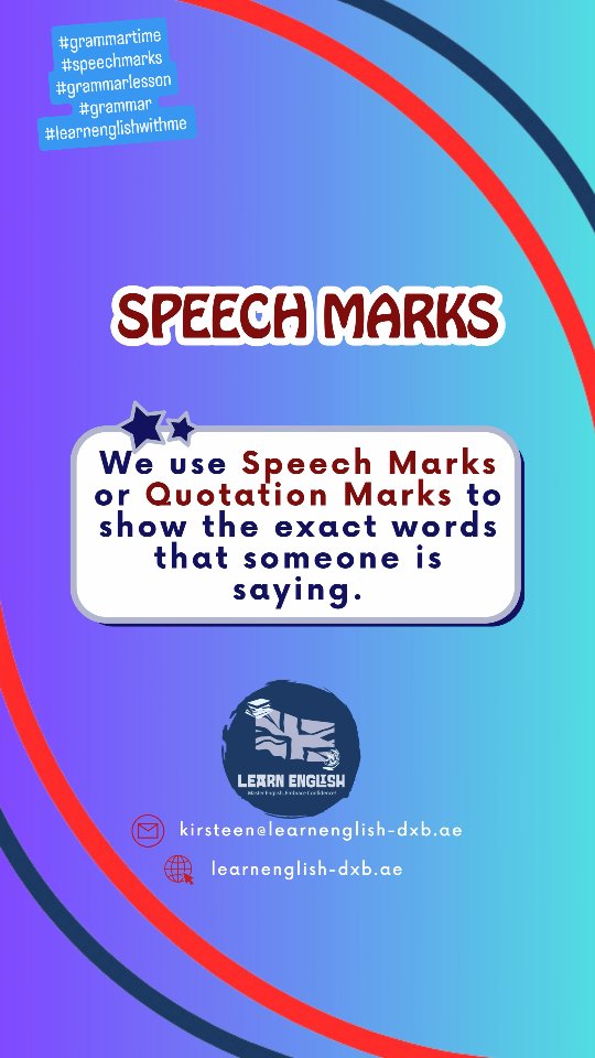 It's #grammartime Do you know when and how to use #speechmarks ? Check out this #grammarlesson #learnenglish #grammartips