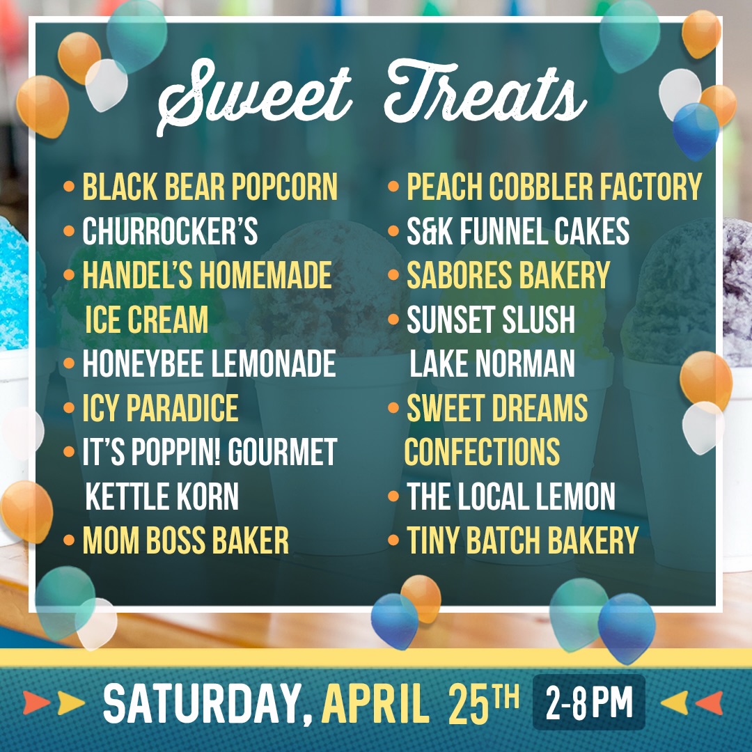 🍭 Sweet tooth? Say less…
Tawba Walk is bringing the sugar rush to Old Town Cornelius 🍦🍋🍩
From handcrafted ice cream and fresh-squeezed lemonade to funnel cakes, cobbler, kettle corn, and all the sweet treats in between, this lineup is stacked and ready for you.
Come hungry, leave happy (and maybe holding a second dessert… no judgment).
But this day is about way more than just sweets 👇
🎸 Live music all day on TWO stages
🎨 100+ local artists & makers
🍺 Local breweries pouring
👨👩👧👦 Kid zones + family fun
🎉 Performances, games & surprises around every corner
📍 Downtown Cornelius (Oak Street Mill, Town Hall + Catawba Ave)
📅 Saturday, April 25 | 2–8PM
Bring your crew, your appetite, and your stretchy pants.
Let’s gooooo 👏
#TawbaWalk #OldTownCornelius #LakeNormanEvents #CorneliusNC