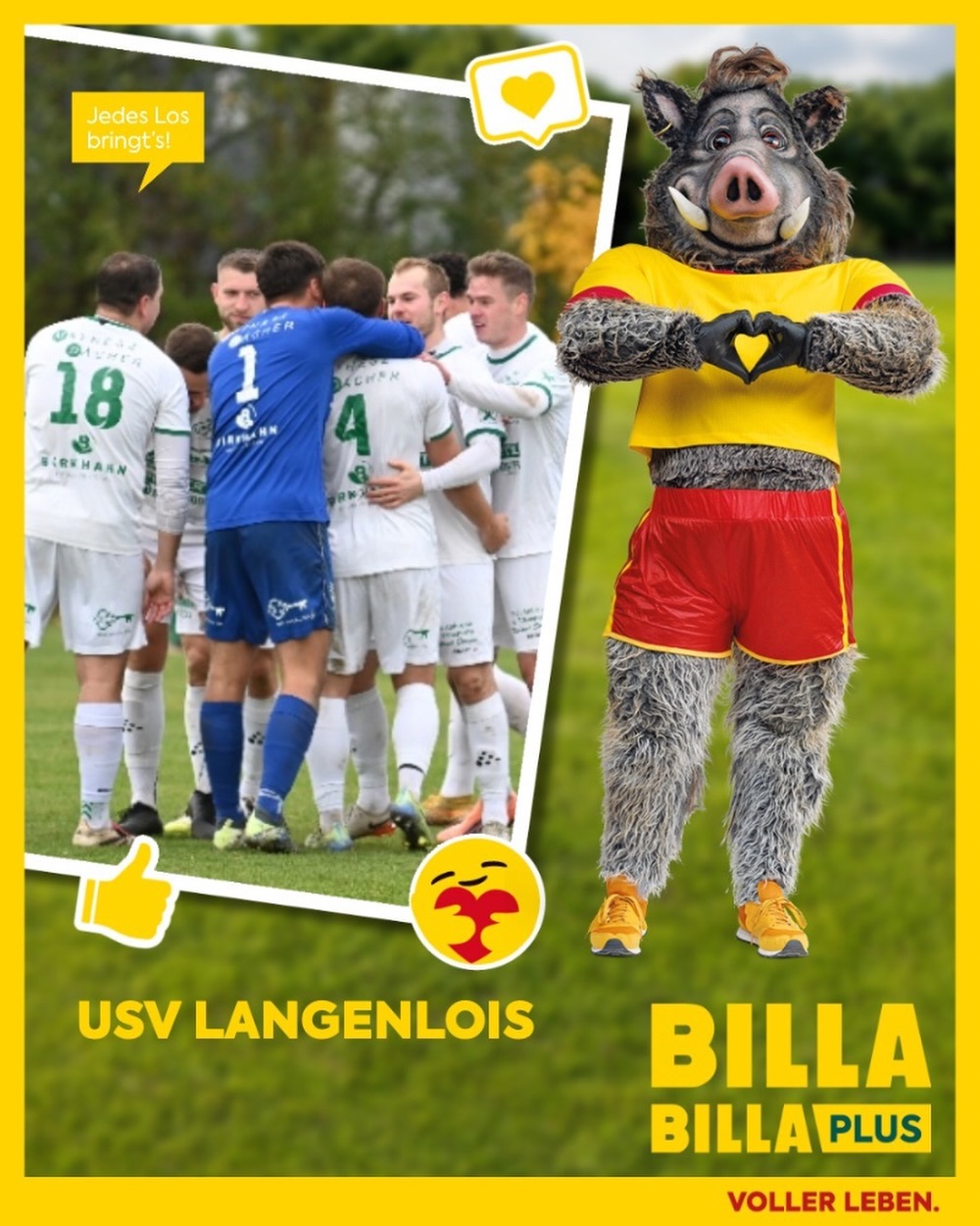 🎟️ Sammel mit für den USV Langenlois! 💚🤍
Auch heuer gibt es wieder die tolle Aktion von BILLA – und wir sind natürlich mit dabei! 🙌
Mit euren BILLA-Losen könnt ihr unseren Verein ganz einfach unterstützen 💪
👉 So funktioniert’s:
• Lose online scannen und direkt dem USV Langenlois zuordnen 📲
• Oder: Lose sammeln und bei uns am Sportplatz abgeben ⚽️
📍 Abgabebox steht in der Kantine bereit!
Jedes Los zählt – gemeinsam holen wir uns wieder tolle Prämien für unseren Verein! 🔥
Also: fleißig einkaufen, Lose sammeln und unterstützen 💚🤍
#forzausvl #langenlois #teamspirit #wirfürlangenlois