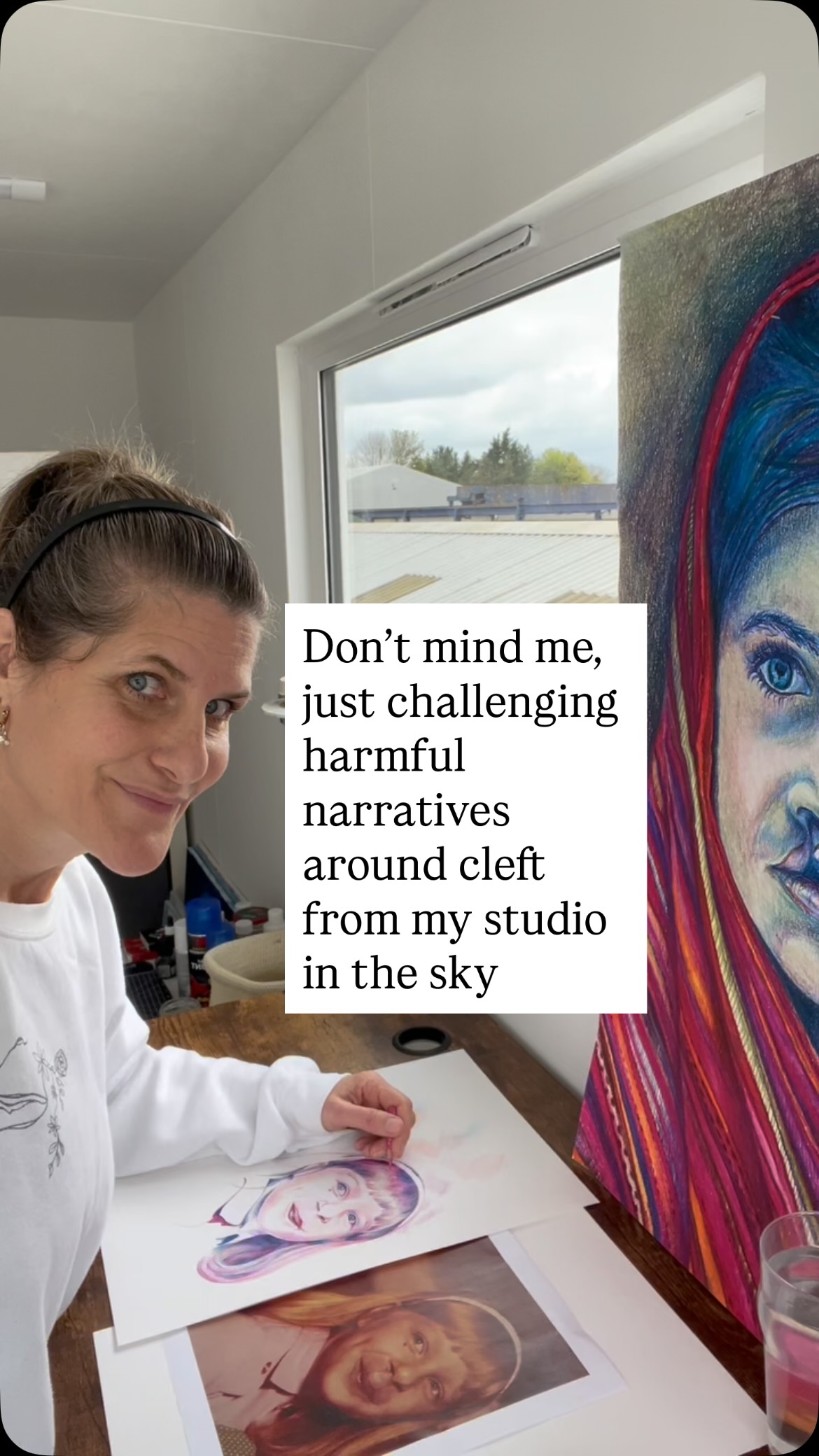 From my little second floor studio, I am creating art that challenges harmful narratives around cleft and visible difference.
Because what people see matters.
What children absorb matters.
What families come to believe matters.
I want this work to help people feel more connected, more understood and seen and less defined by fear or stigma.
Turns out a pencil and a mission can travel quite far 🙌
#challengeyourself #cleftfamily #cleftcommunity #cleftparent